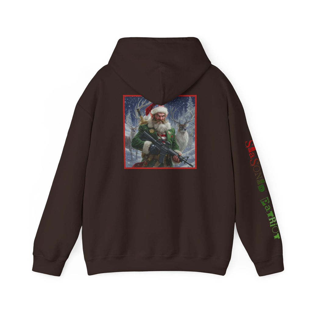 Christmas Elf Patriotic USA Hoodie, Sweatshirt, Unisex Hooded Pullover, Holiday Outerwear, Festive Winter Apparel