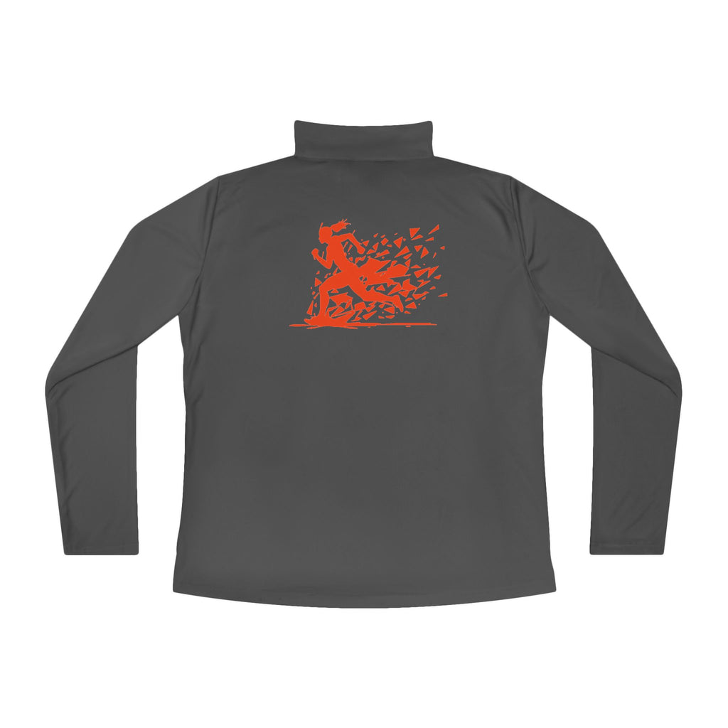 Ladies Quarter-Zip Pullover with Motivational Running Design, Athletic Apparel, Activewear, Sportswear, Fitness Gift, Running Top