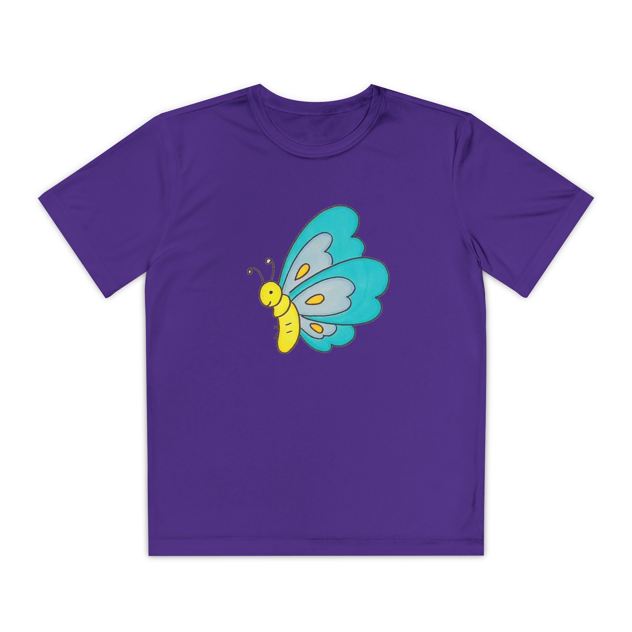 Butterffy Youth T-Shirt Sports Graphic Tee, Cool Athletic Shirt for Kids, Perfect for Sports Events, Team Spirit