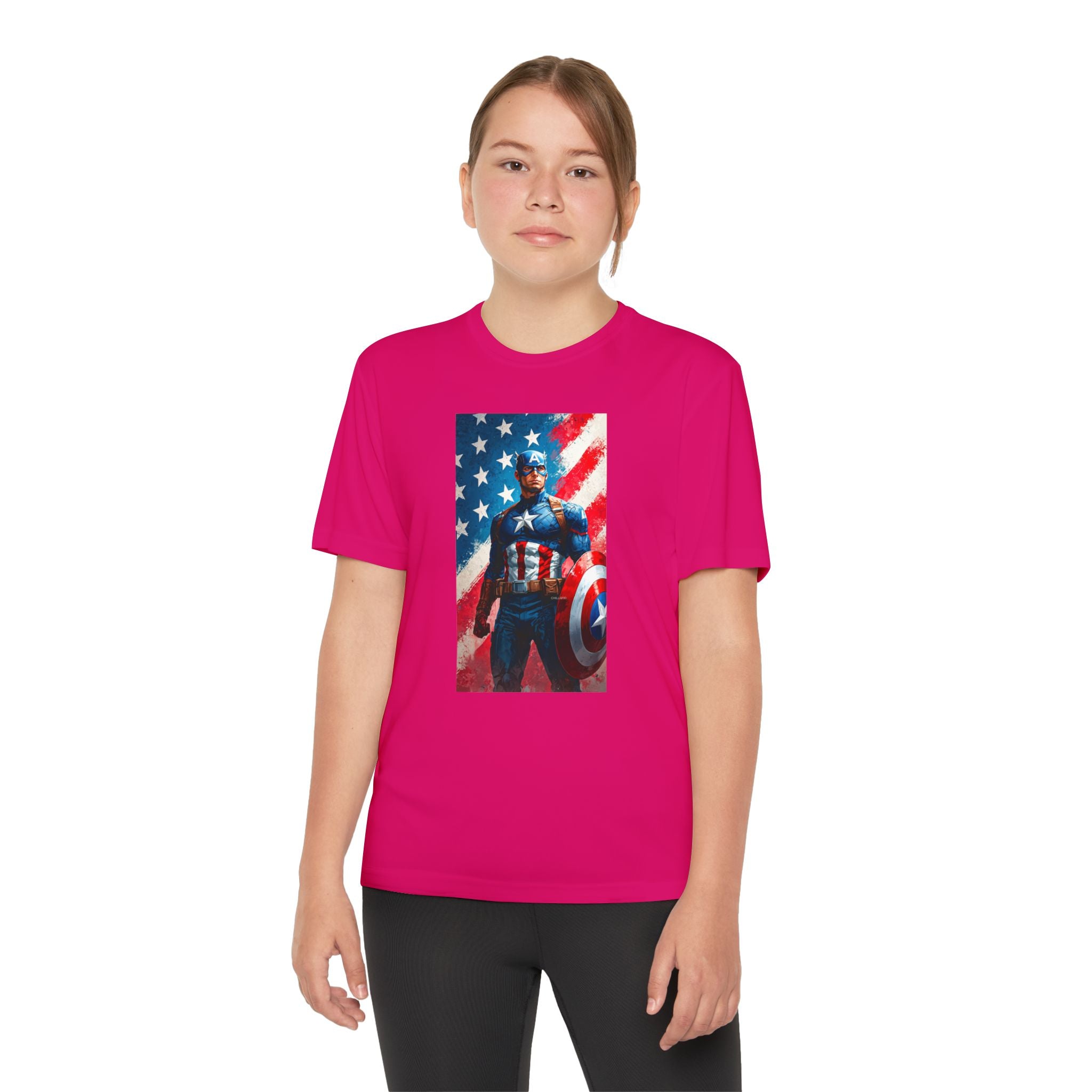 Captain America Superhero Marvel Patriotic, Kids Graphic T-Shirt, Boys Hero Top, Girls Comic Book Clothing, Birthday