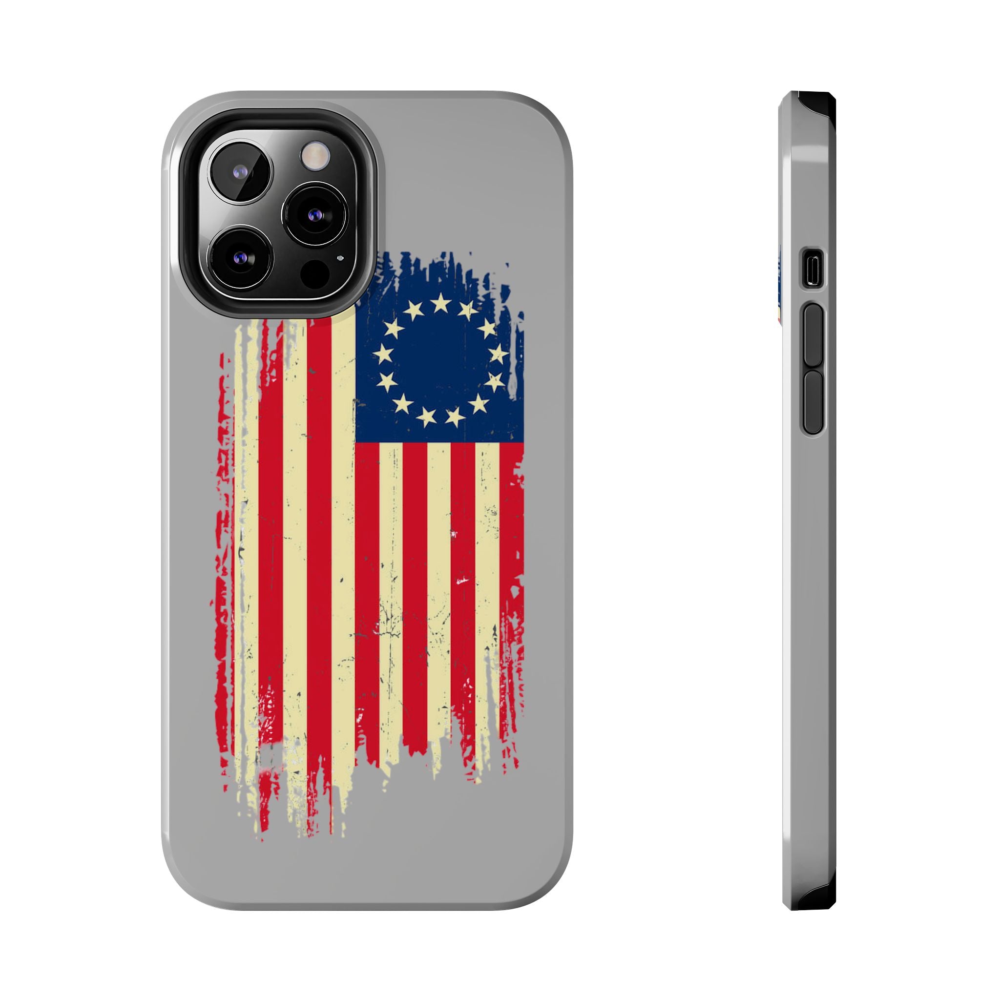 Patriotic Phone Cases with Vintage Flag Design, Tough Case for Independence Day, Memorial Day, 4th of July, Gift for Veterans, USA Pride