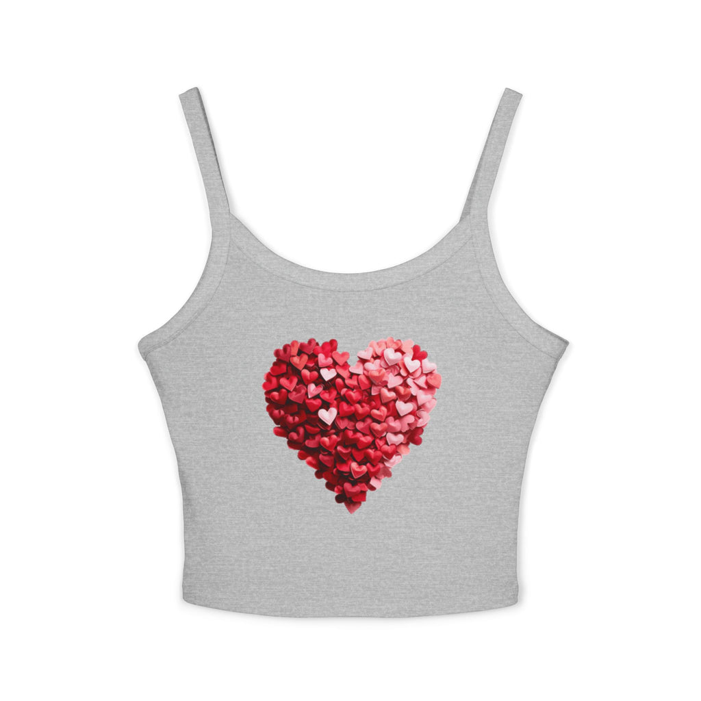 Heart Tank Top, Love Cami, Valentine's Day Shirt, Romantic Sleeveless Tee, Women's Summer Blouse, Cute Spaghetti Strap Tank