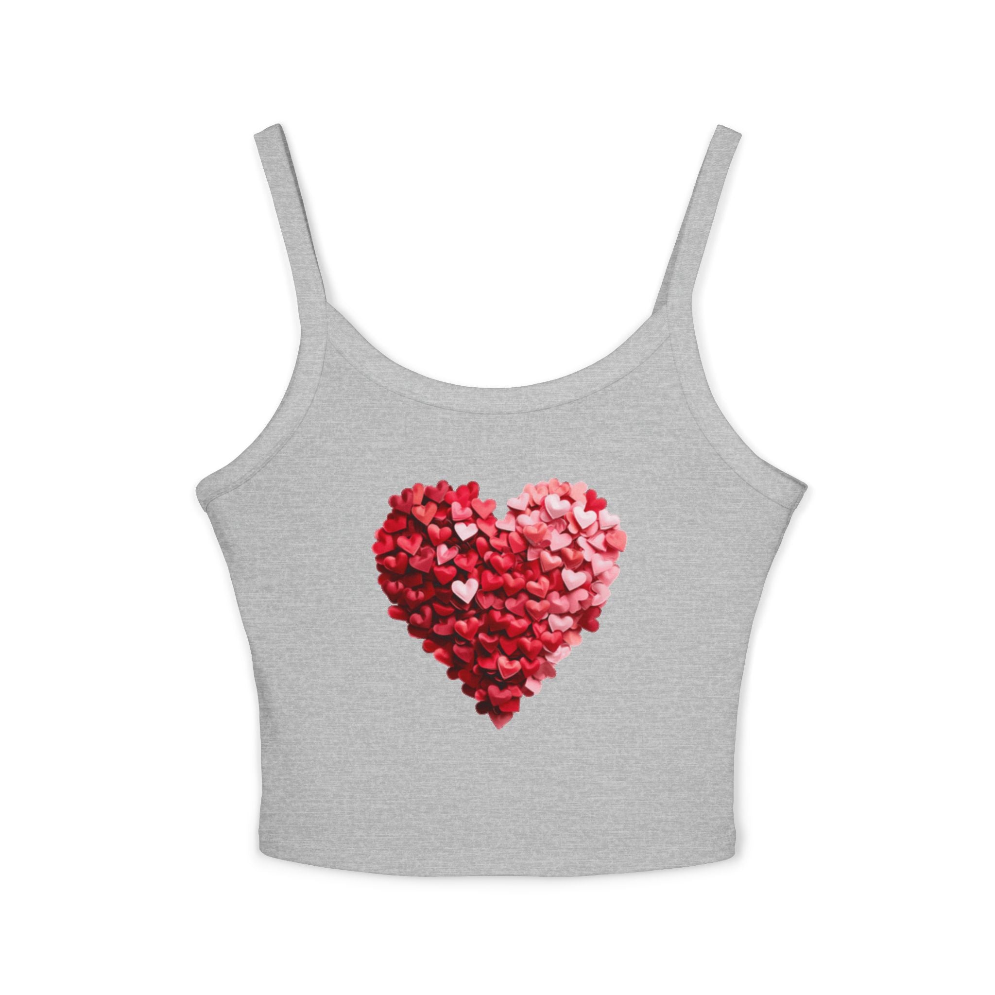 Heart Tank Top, Love Cami, Valentine's Day Shirt, Romantic Sleeveless Tee, Women's Summer Blouse, Cute Spaghetti Strap Tank