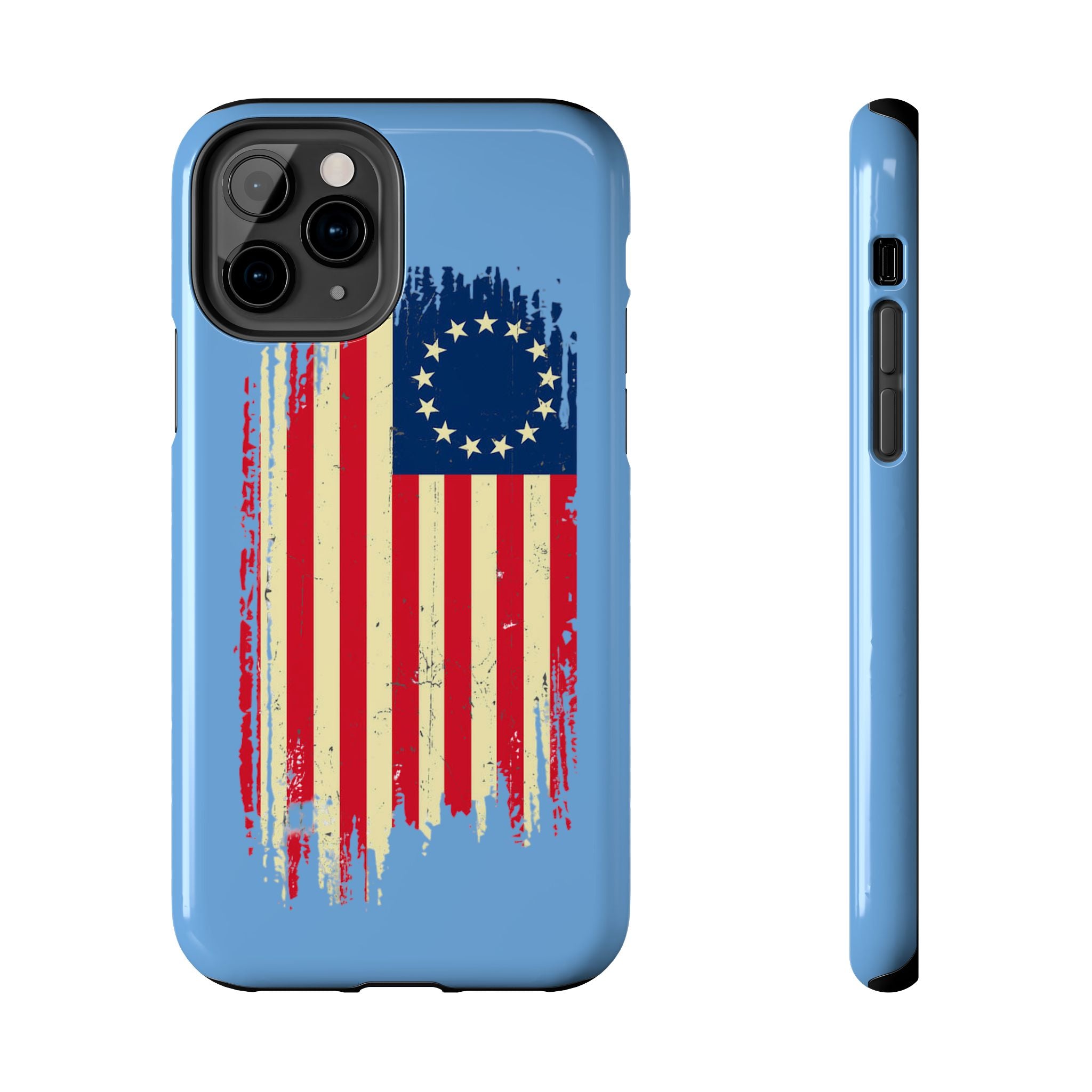 Patriotic Phone Cases with Vintage Flag Design, Tough Case for Independence Day, Memorial Day, 4th of July, Gift for Veterans, USA Pride