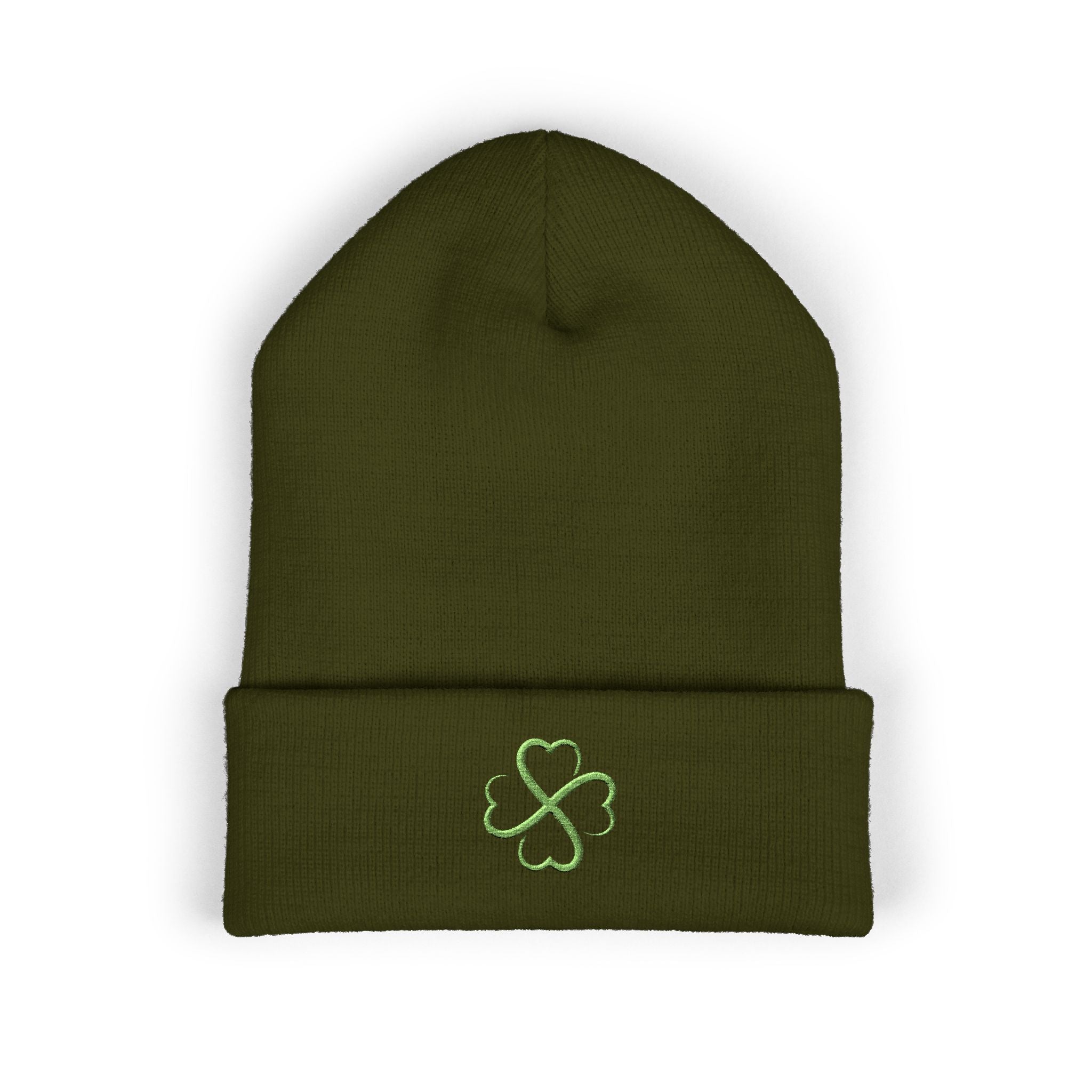 St. Patrick's Day 4-Leaf Clover Embroidered Beanie