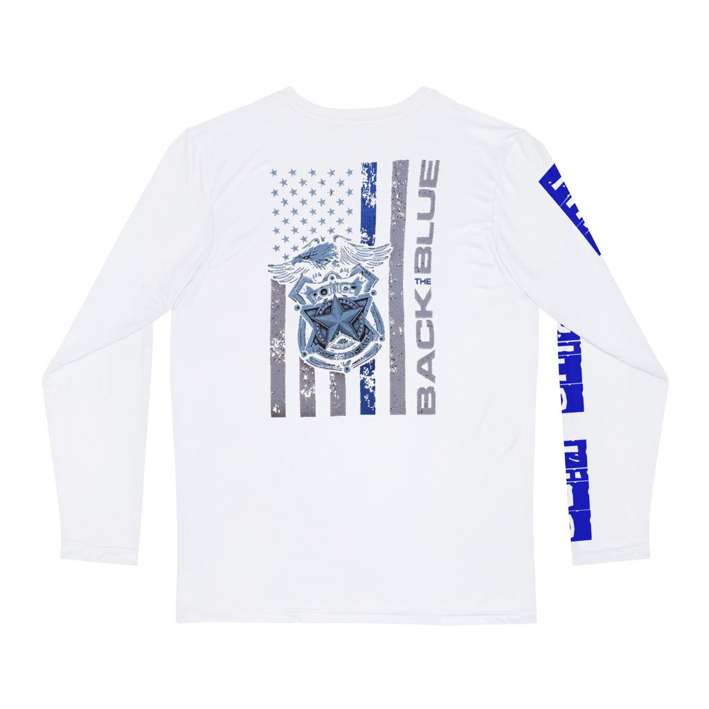Thin Blue Line Men's Long Sleeve Shirt, Patriotic Police Support Back The Blue Law Enforcement Tee, Law Enforcement Gift, Police Shirt,