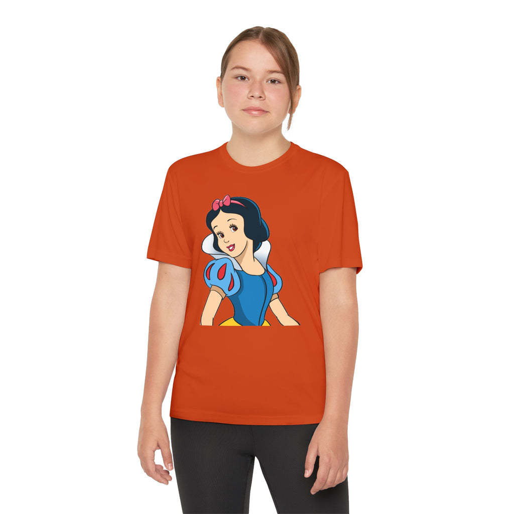 Snow White Youth T-Shirt Sports Graphic Tee, Cool Athletic Shirt for Kids, Perfect for Sports Events, Team Spirit
