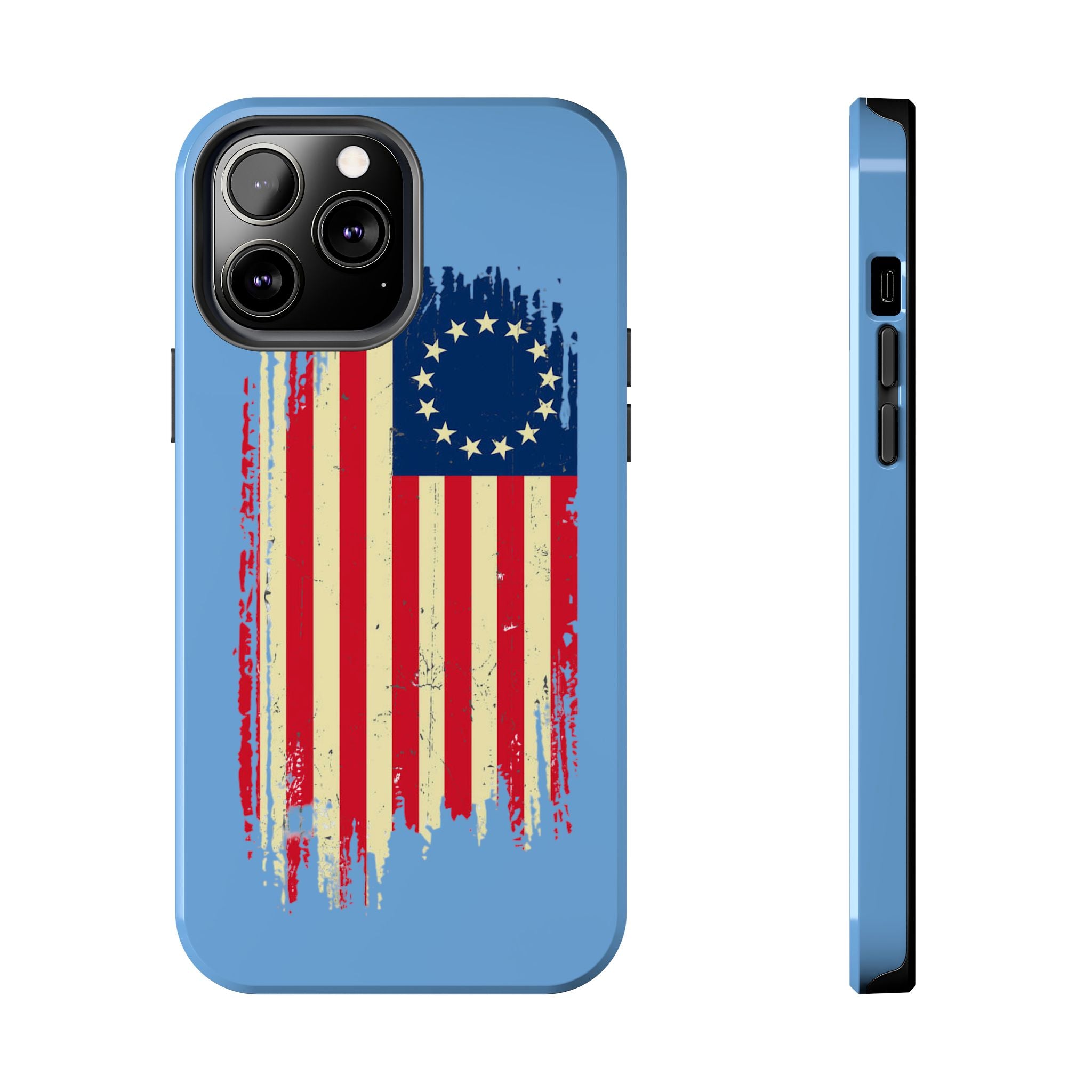 Patriotic Phone Cases with Vintage Flag Design, Tough Case for Independence Day, Memorial Day, 4th of July, Gift for Veterans, USA Pride