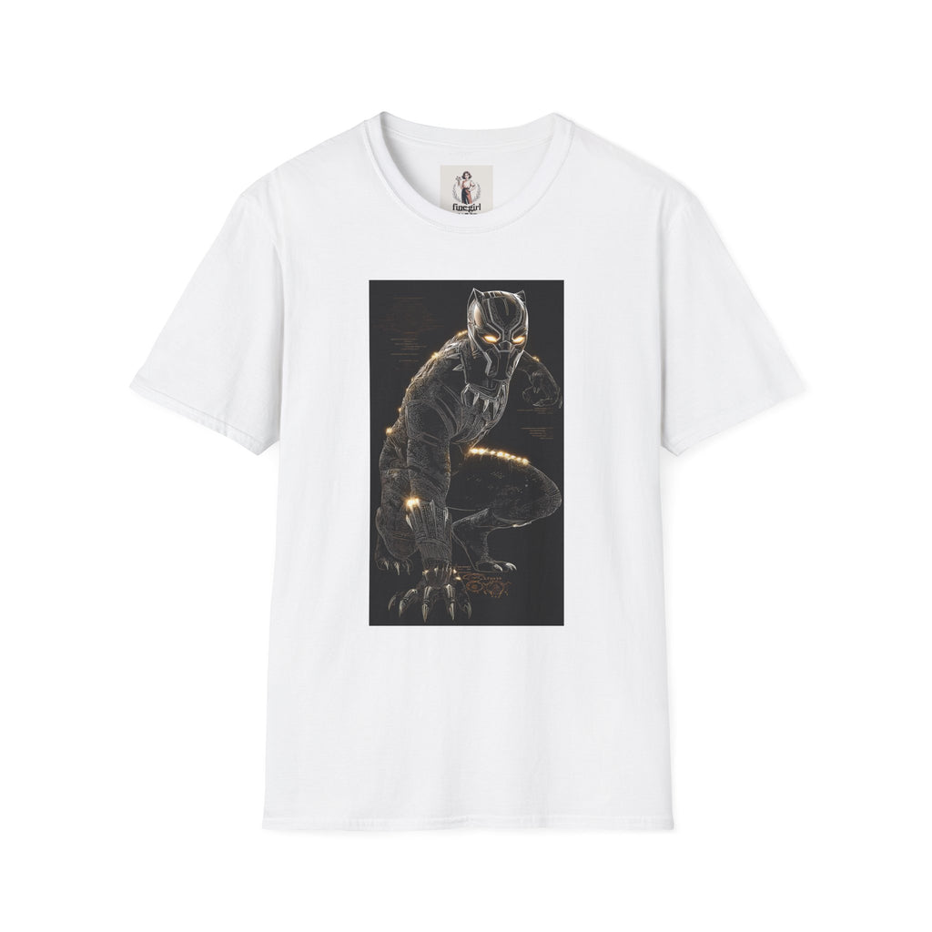 The Black Panther Superhero Marvel Unisex Softstyle T-Shirt, Comic Book Tee, Geeky Clothing, Cosplay Costume Top
