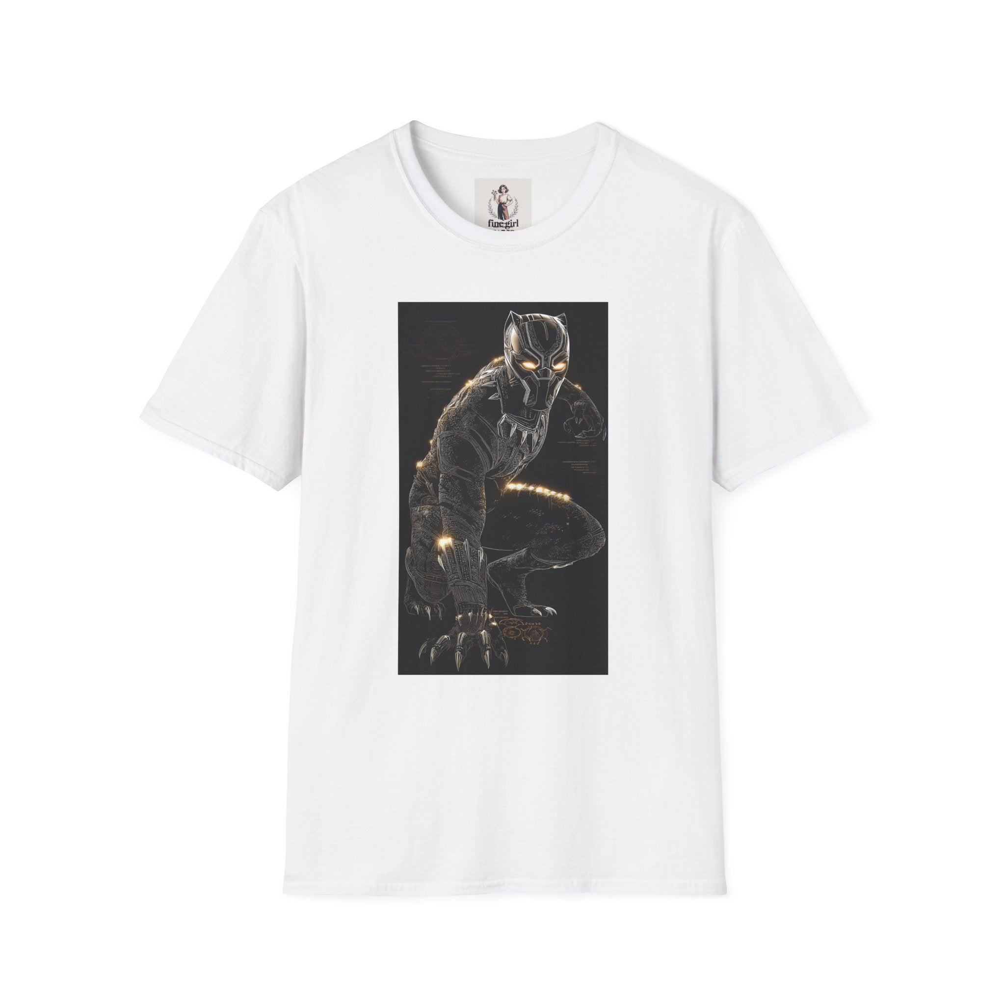 The Black Panther Superhero Marvel Unisex Softstyle T-Shirt, Comic Book Tee, Geeky Clothing, Cosplay Costume Top
