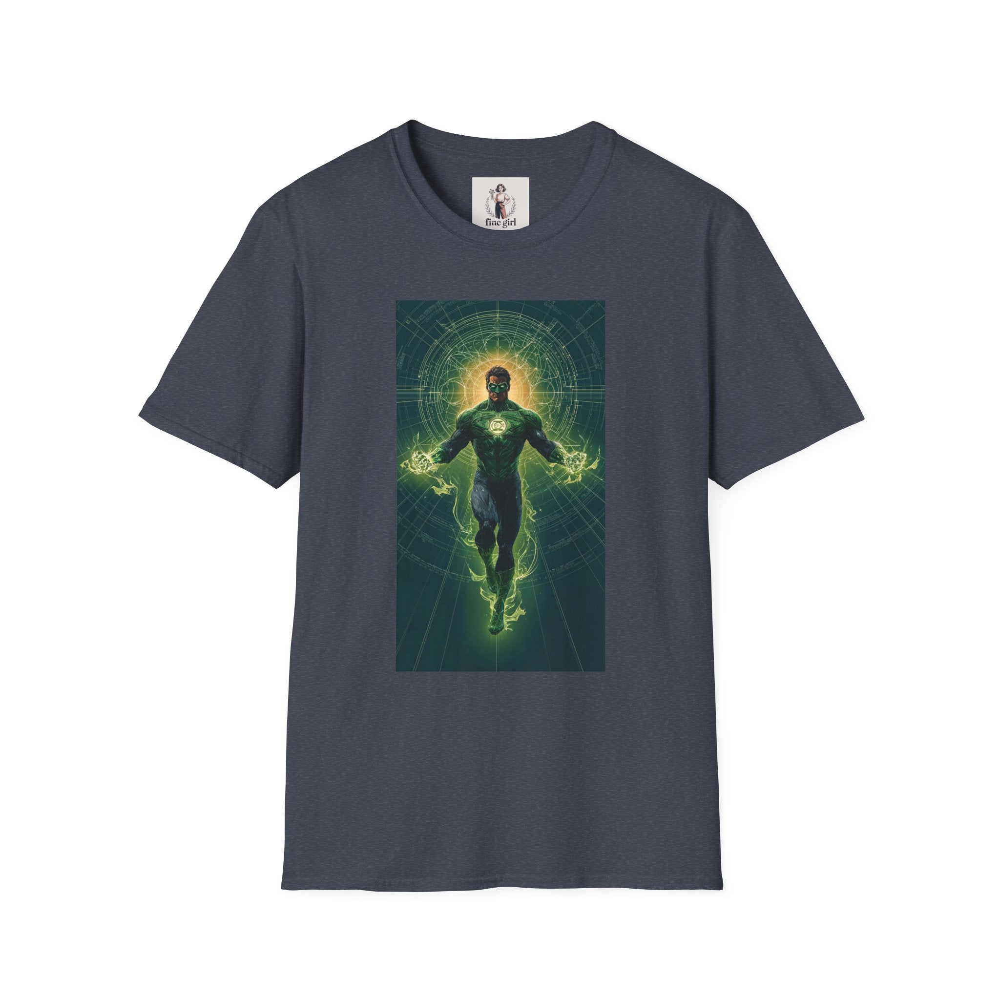 Green Lantern Superhero Marvel Unisex Softstyle T-Shirt, Comic Book Tee, Graphic Novel Shirt, Geeky Clothing, Cosplay Costume Top