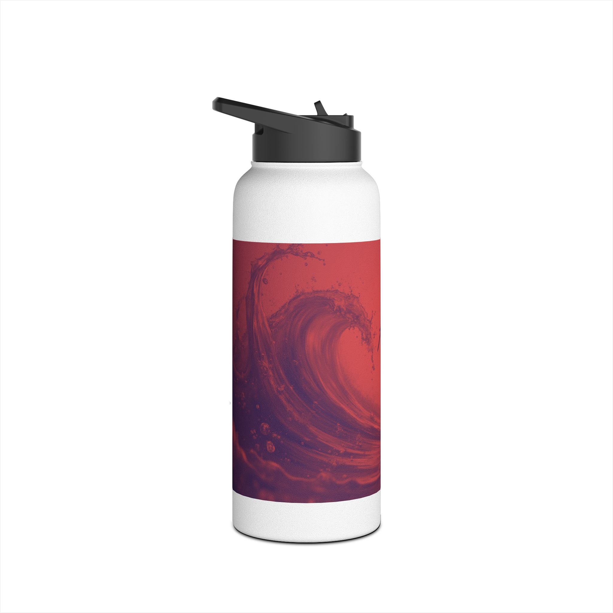 Aqua Wave Stainless Steel Water Bottle, Hydration Gift, Outdoor Adventure, Beach Vibes, Eco-Friendly, Travel Companion