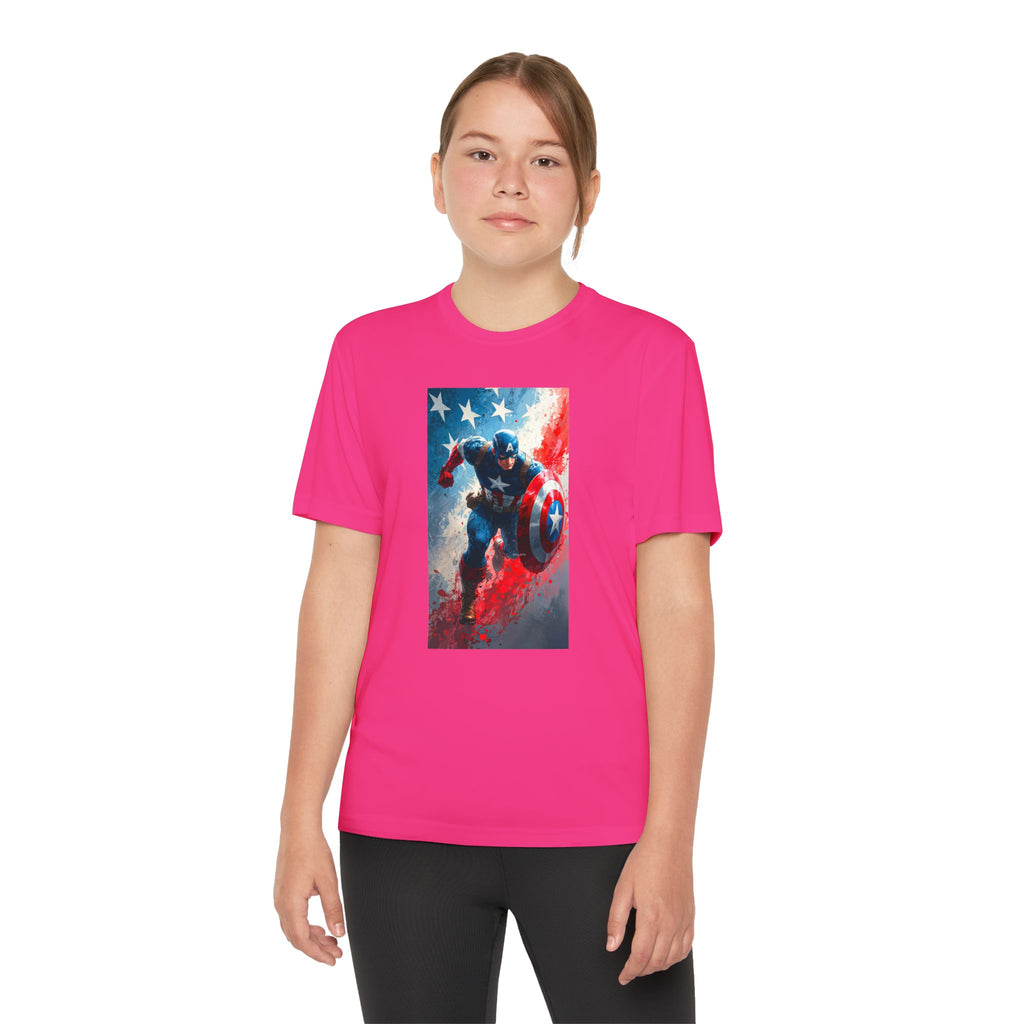 Captain America Superhero Marvel Patriotic, Kids Graphic T-Shirt, Boys Hero Top, Girls Comic Book Clothing, Birthday