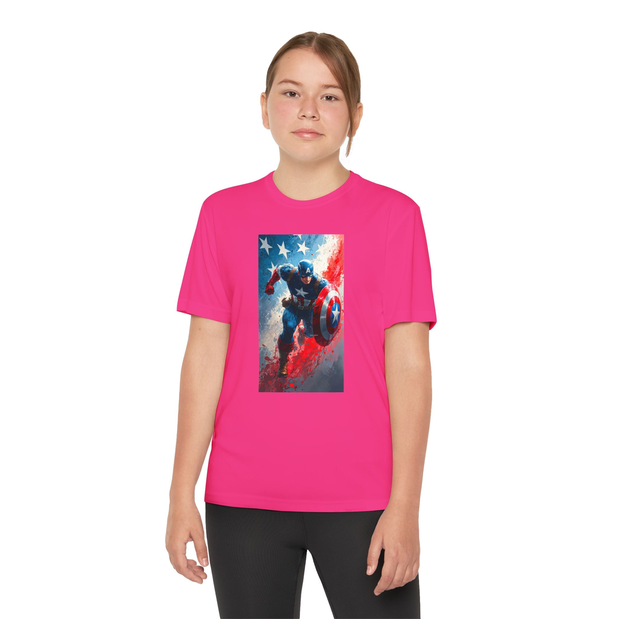 Captain America Superhero Marvel Patriotic, Kids Graphic T-Shirt, Boys Hero Top, Girls Comic Book Clothing, Birthday