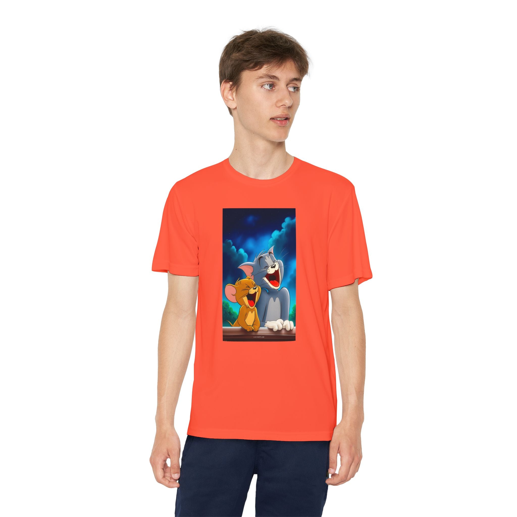 Youth Competitor Tee with Tom And Jerry design, Cartoon Graphic Kid's T-Shirt, Kids Tee, Children's Clothing, Funny Tee for Boys and Girls