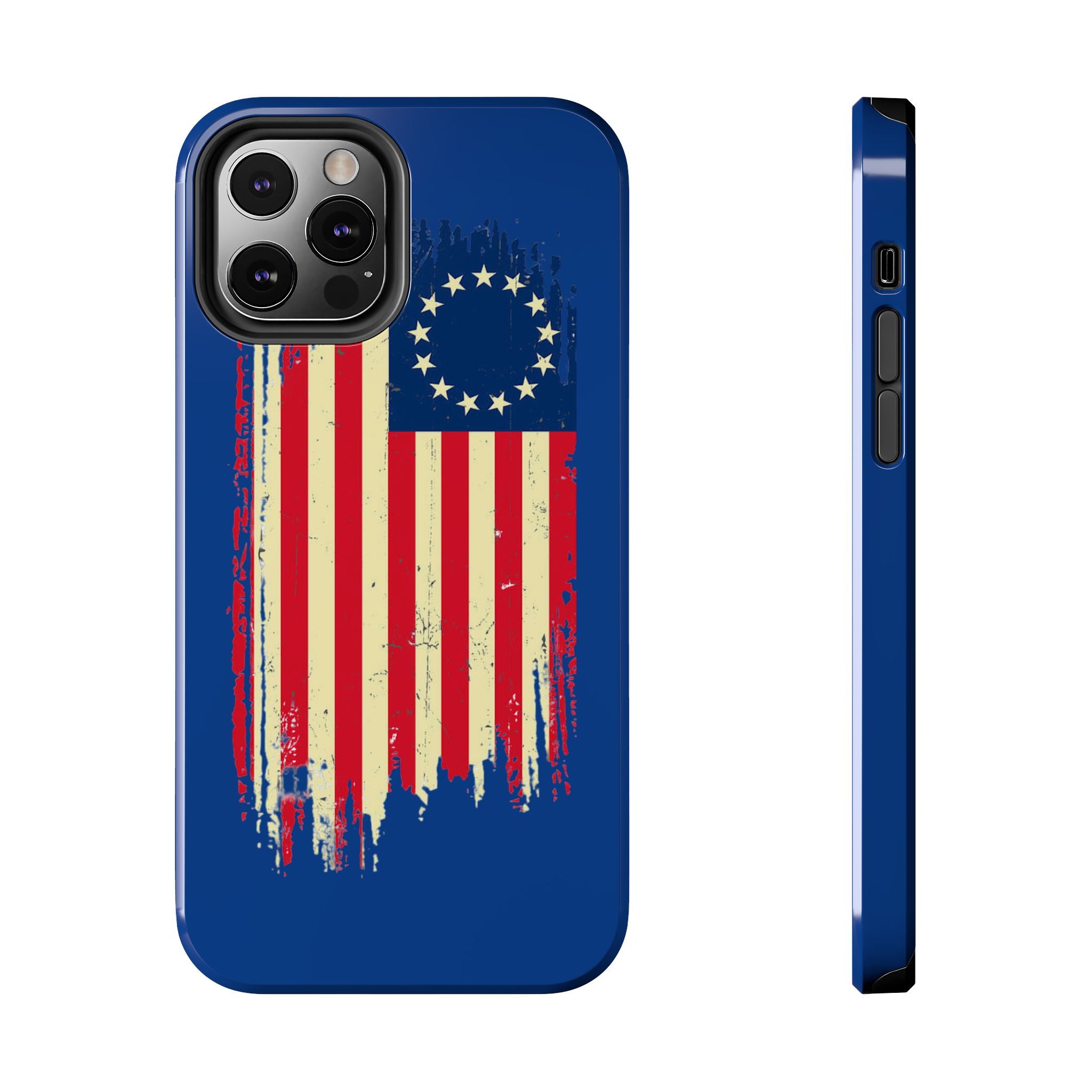Patriotic Phone Cases with Vintage Flag Design, Tough Case for Independence Day, Memorial Day, 4th of July, Gift for Veterans, USA Pride