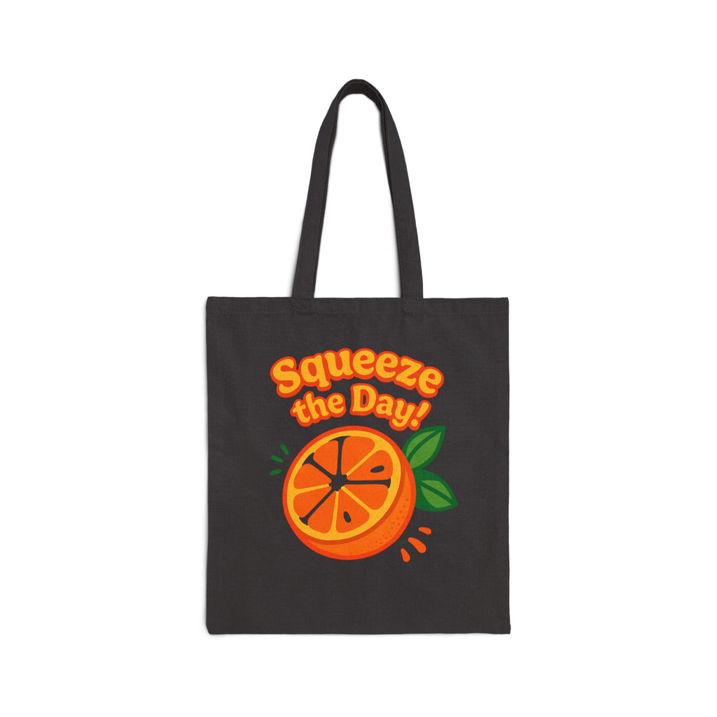 Squeeze the Day Orange Illustration Tote Bag | Canvas Grocery Market Bag