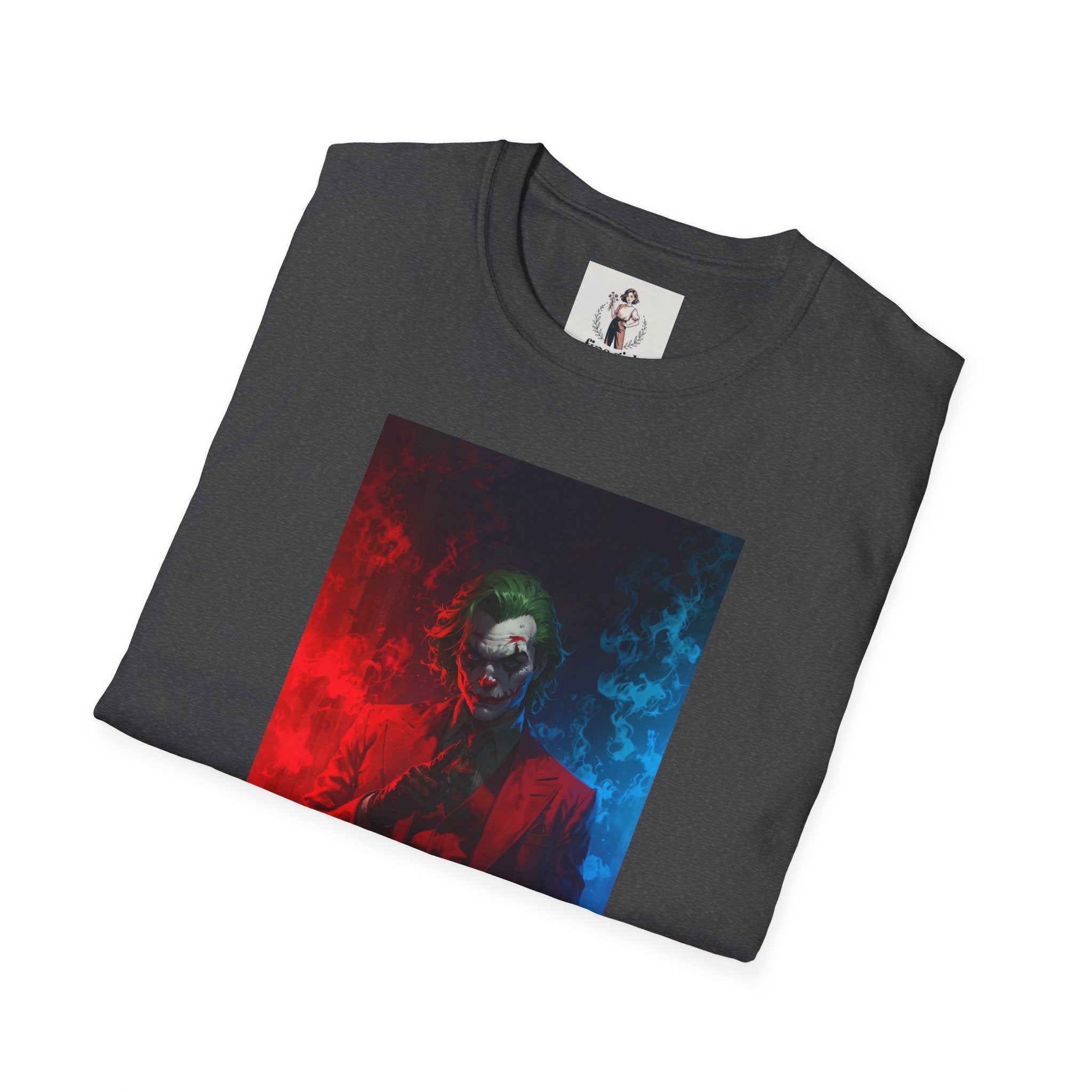 The Joker Superhero Marvel Unisex Softstyle T-Shirt, Comic Book Tee, Geeky Clothing, Cosplay Costume Top