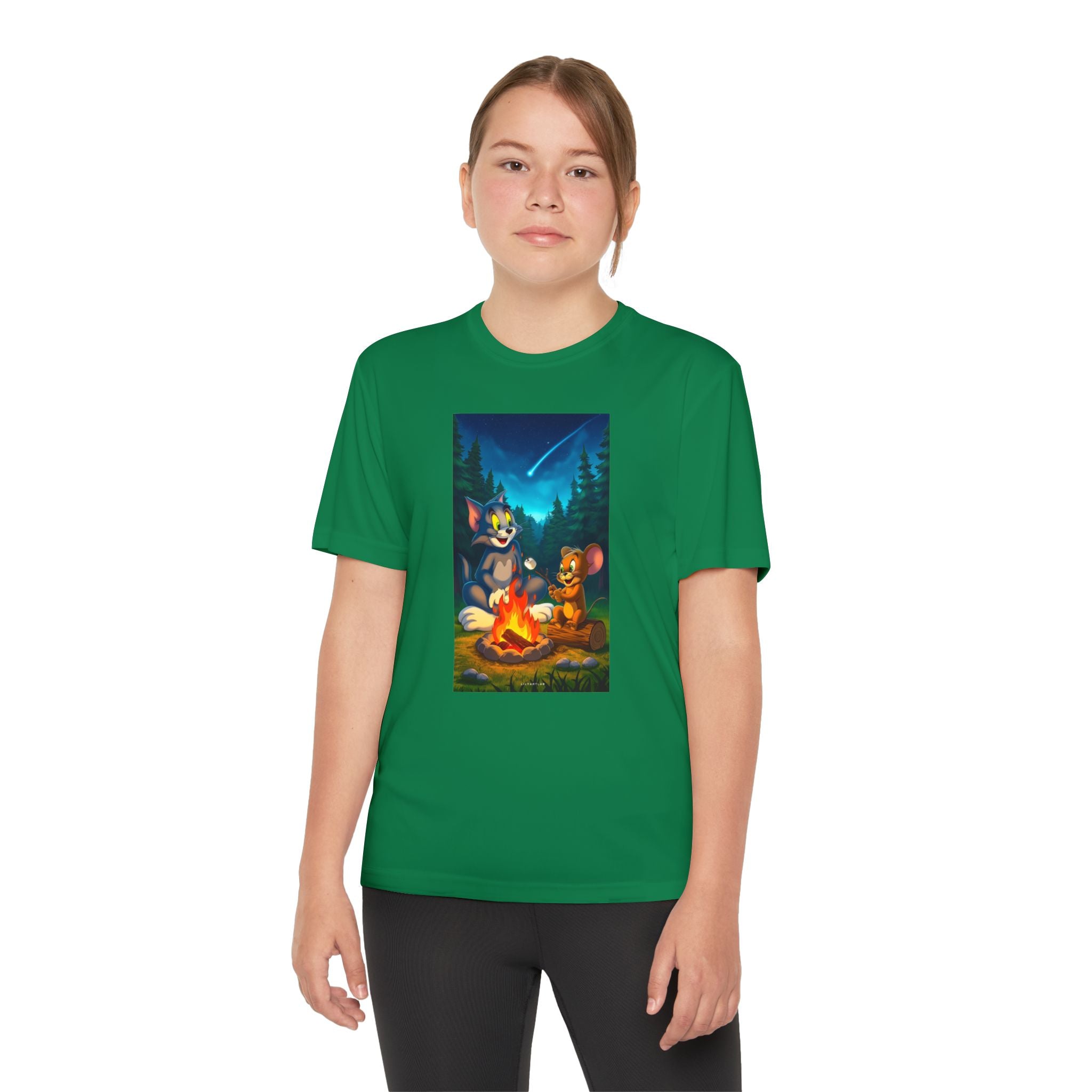 Youth Competitor Tee with Tom And Jerry design, Cartoon Graphic Kid's T-Shirt, Kids Tee, Children's Clothing, Funny Tee for Boys and Girls