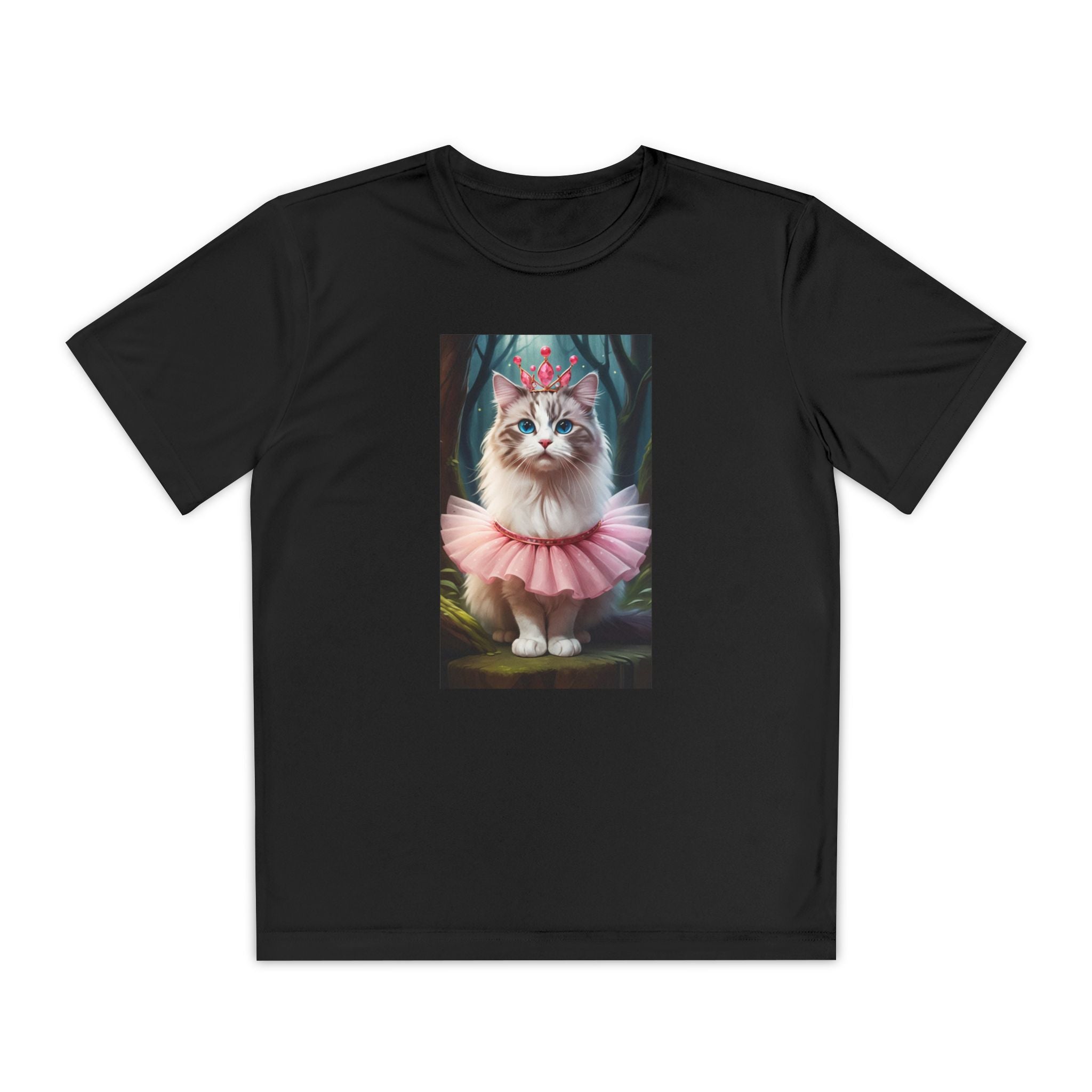 Graphic Tee, Cute Cartoon Kitten, Kids Animal Lover Shirt, Kitty Princess Design, Youth Tee for Girls and Boys, Funny Cat Shirt, Gift for