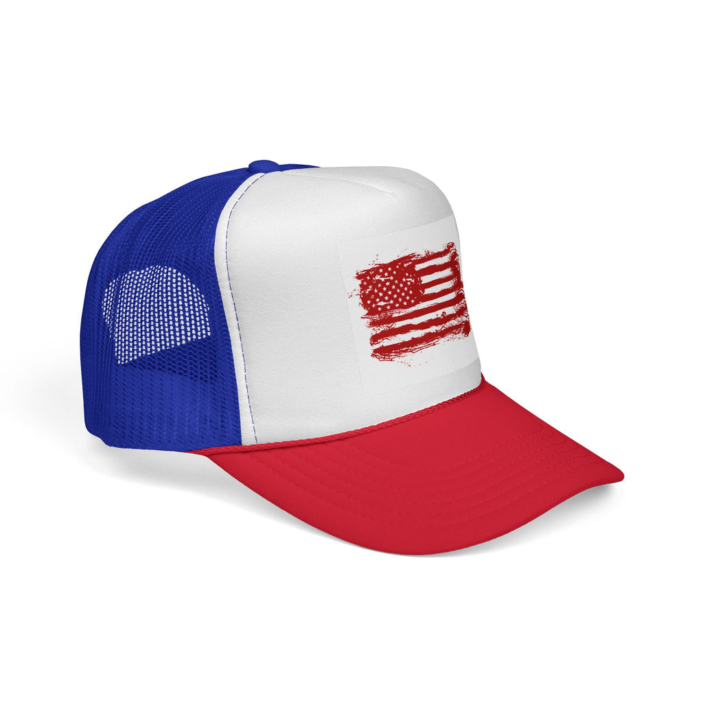 Patriotic Trucker Cap with American Flag Design, USA Hat, Summer Fashion, Outdoors Gear, Gift for Veterans, BBQ, 4th of July