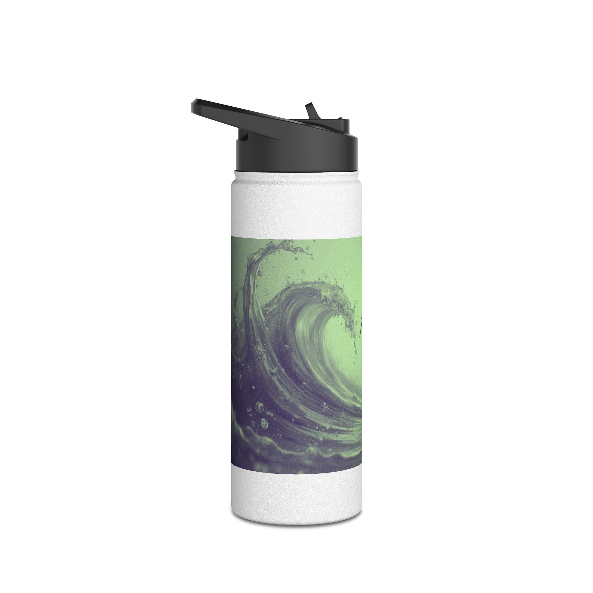 Aqua Wave Stainless Steel Water Bottle, Hydration Gift, Outdoor Adventure, Beach Vibes, Eco-Friendly, Travel Companion
