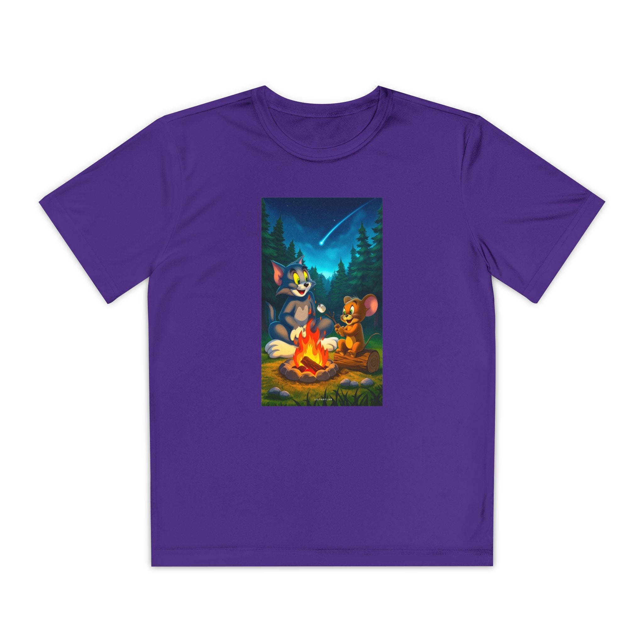 Youth Competitor Tee with Tom And Jerry design, Cartoon Graphic Kid's T-Shirt, Kids Tee, Children's Clothing, Funny Tee for Boys and Girls