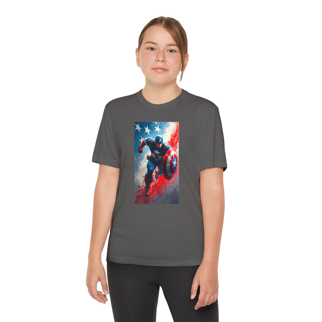 Captain America Superhero Marvel Patriotic, Kids Graphic T-Shirt, Boys Hero Top, Girls Comic Book Clothing, Birthday