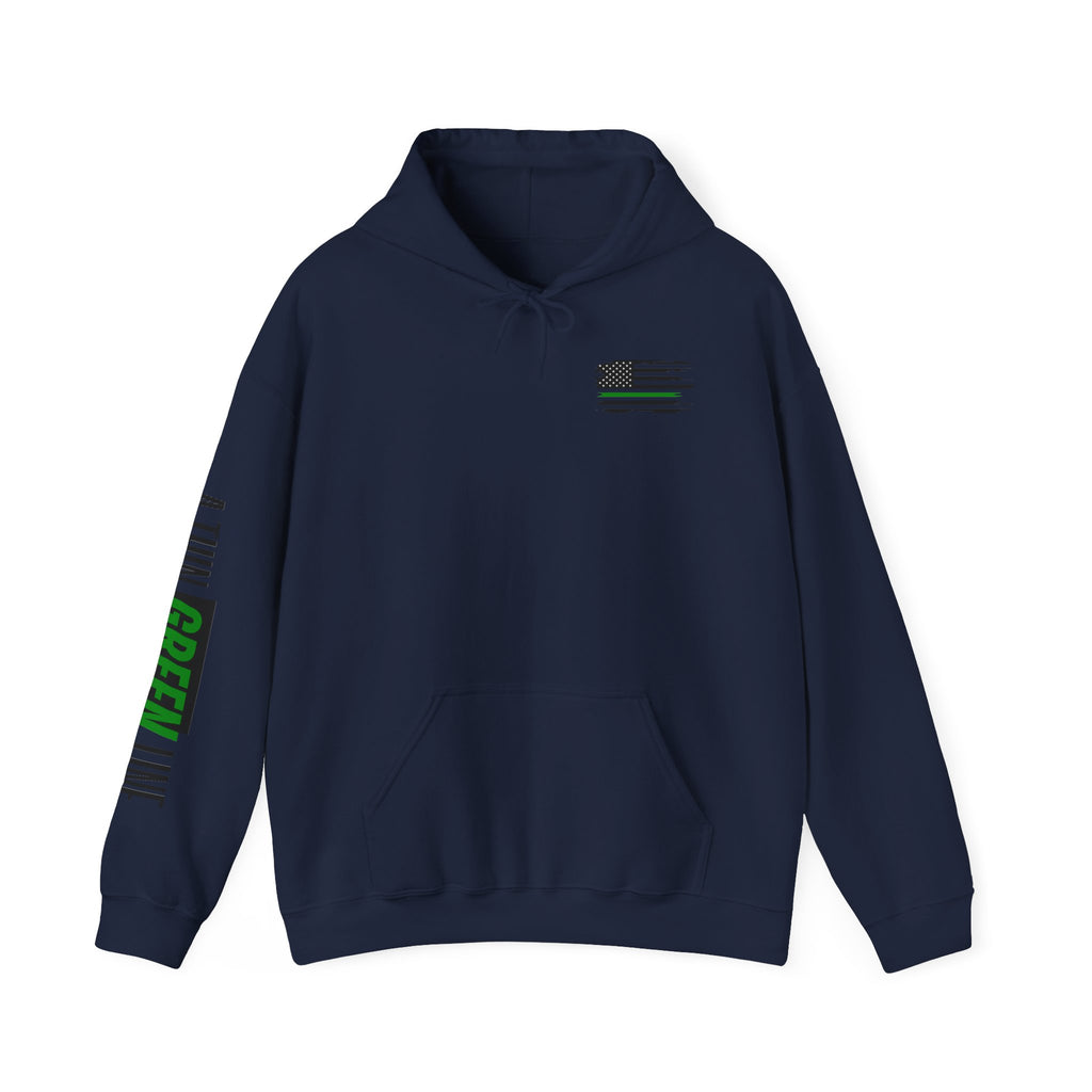 Military Patriotic Hoodie, Thin Green Line Sweatshirt, Unisex Hooded Jacket, Support Our Troops Apparel, Military Gift, Patriotic Clothing