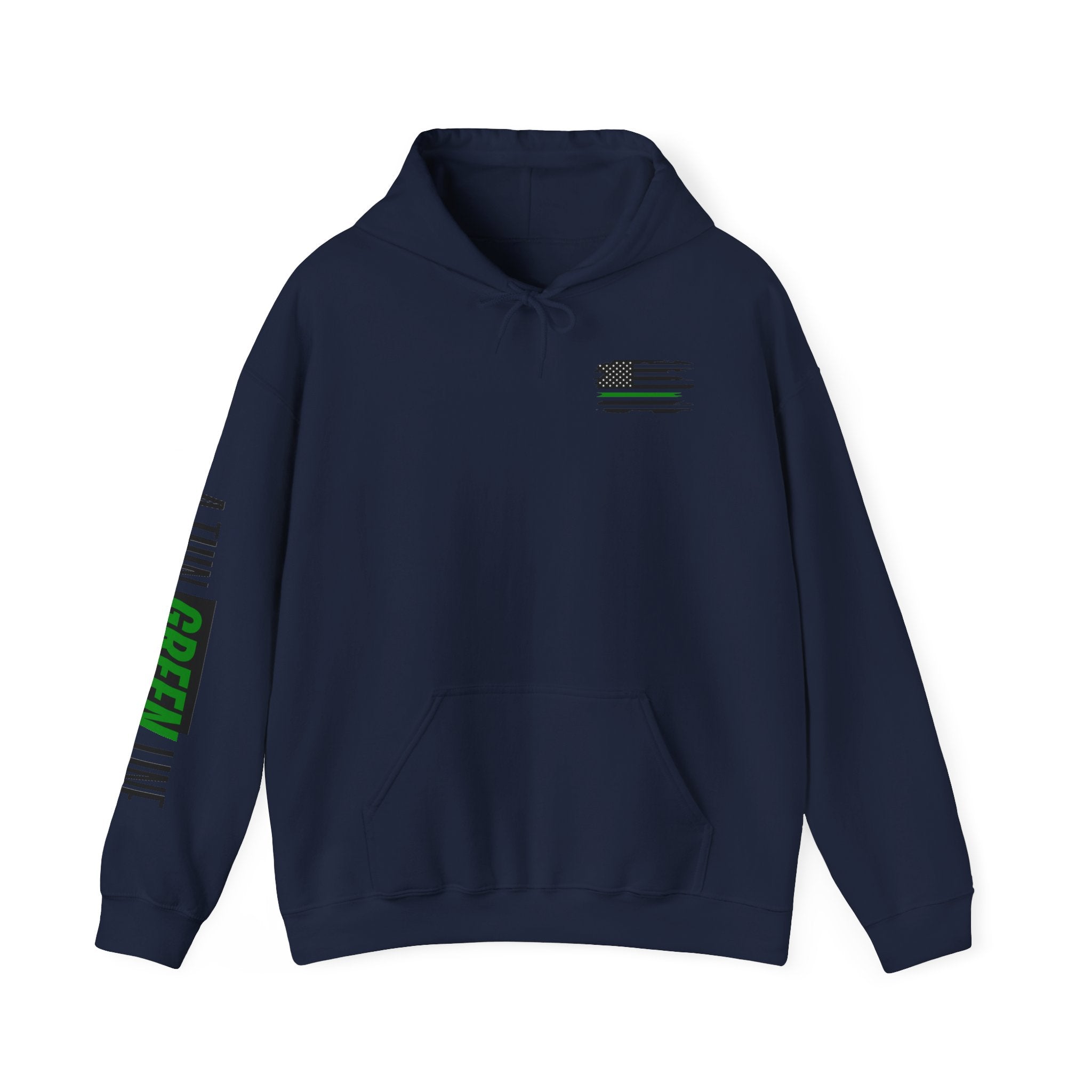 Military Patriotic Hoodie, Thin Green Line Sweatshirt, Unisex Hooded Jacket, Support Our Troops Apparel, Military Gift, Patriotic Clothing