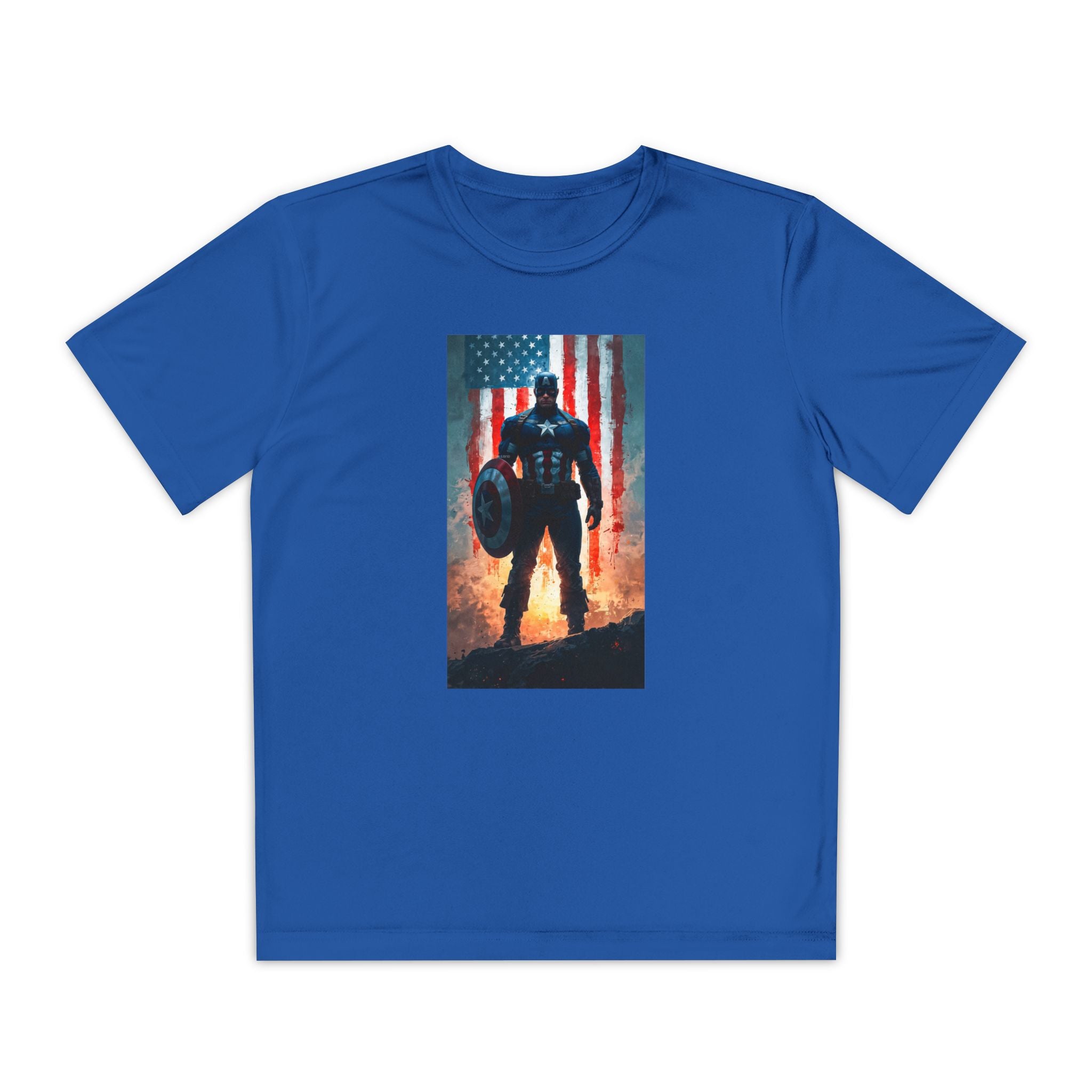 Captain America Superhero Marvel Patriotic, Kids Graphic T-Shirt, Boys Hero Top, Girls Comic Book Clothing, Birthday