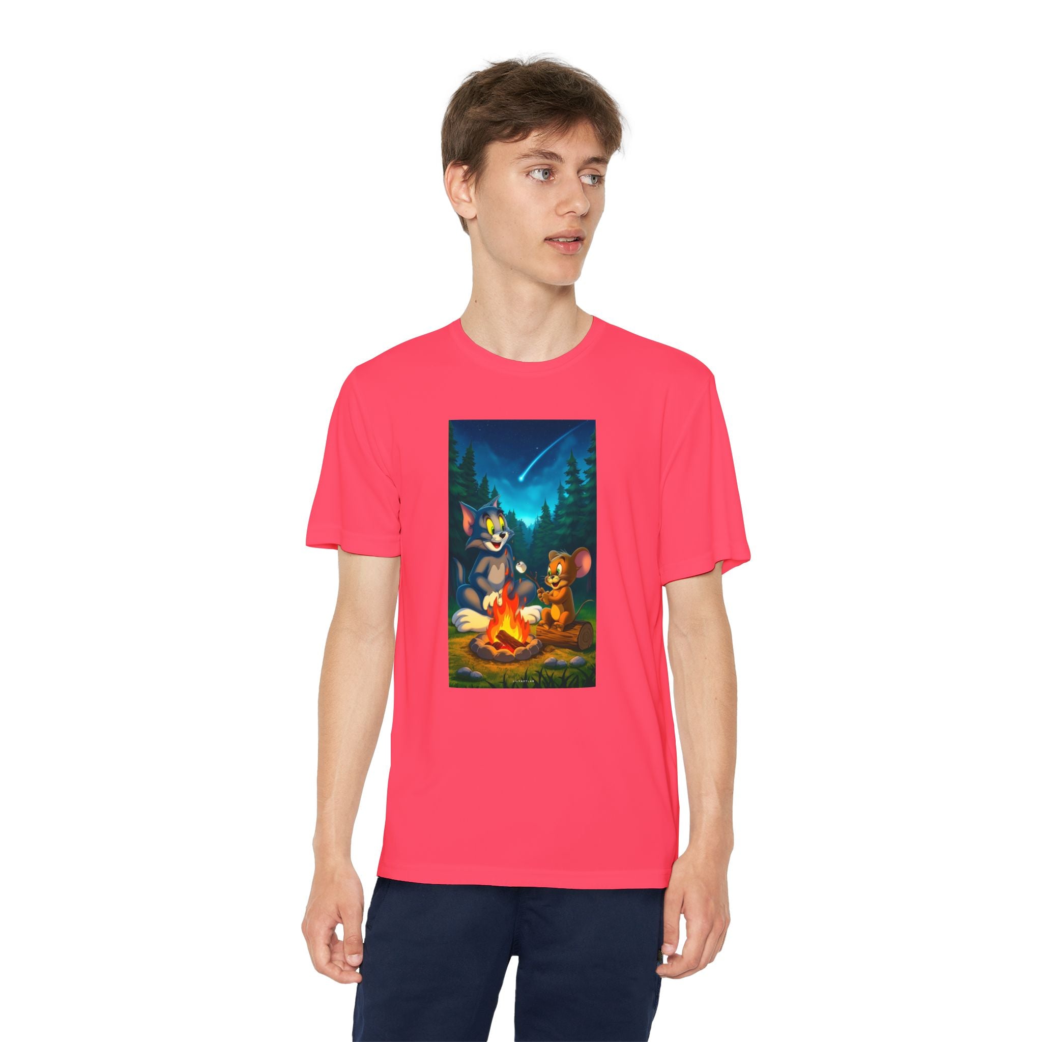 Youth Competitor Tee with Tom And Jerry design, Cartoon Graphic Kid's T-Shirt, Kids Tee, Children's Clothing, Funny Tee for Boys and Girls