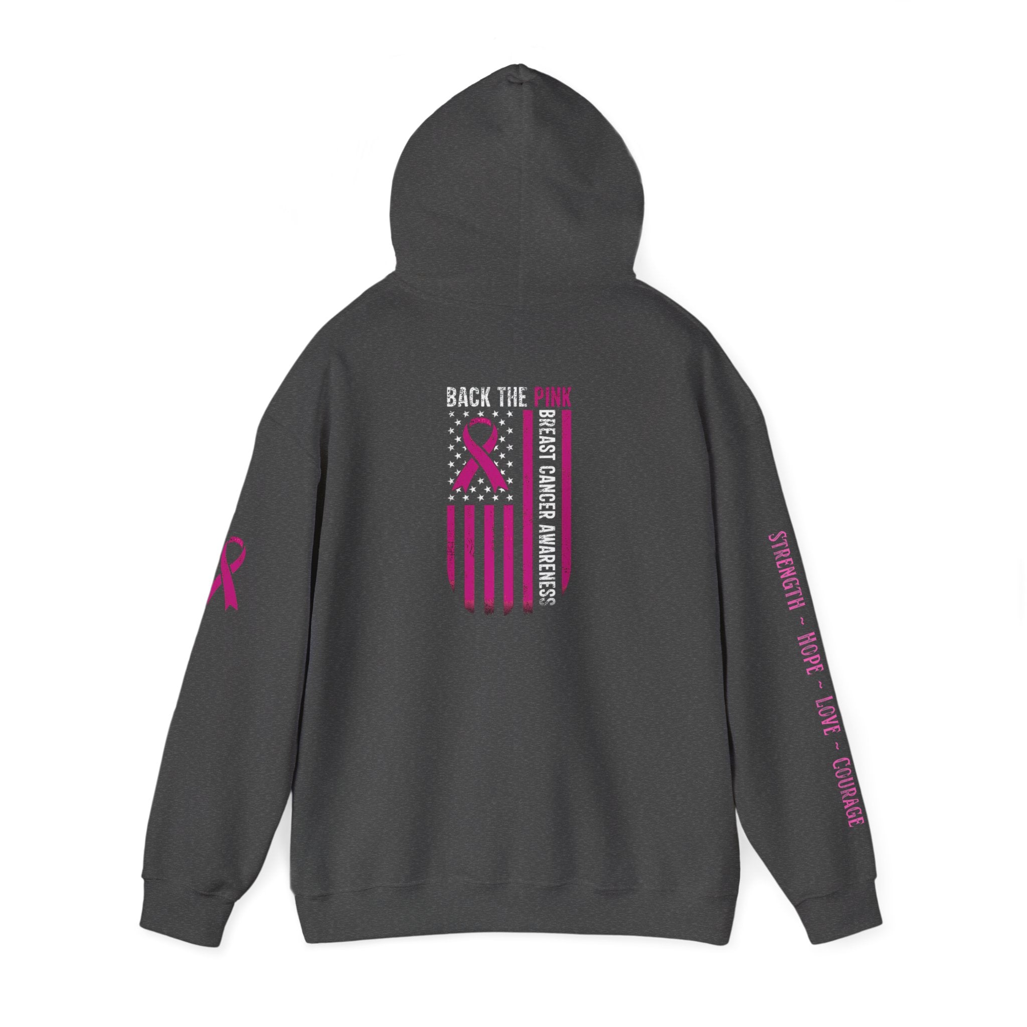 Breast Cancer Awareness Month Patriotic Hoodie ~ Rebel Spirit Unisex Hoodie