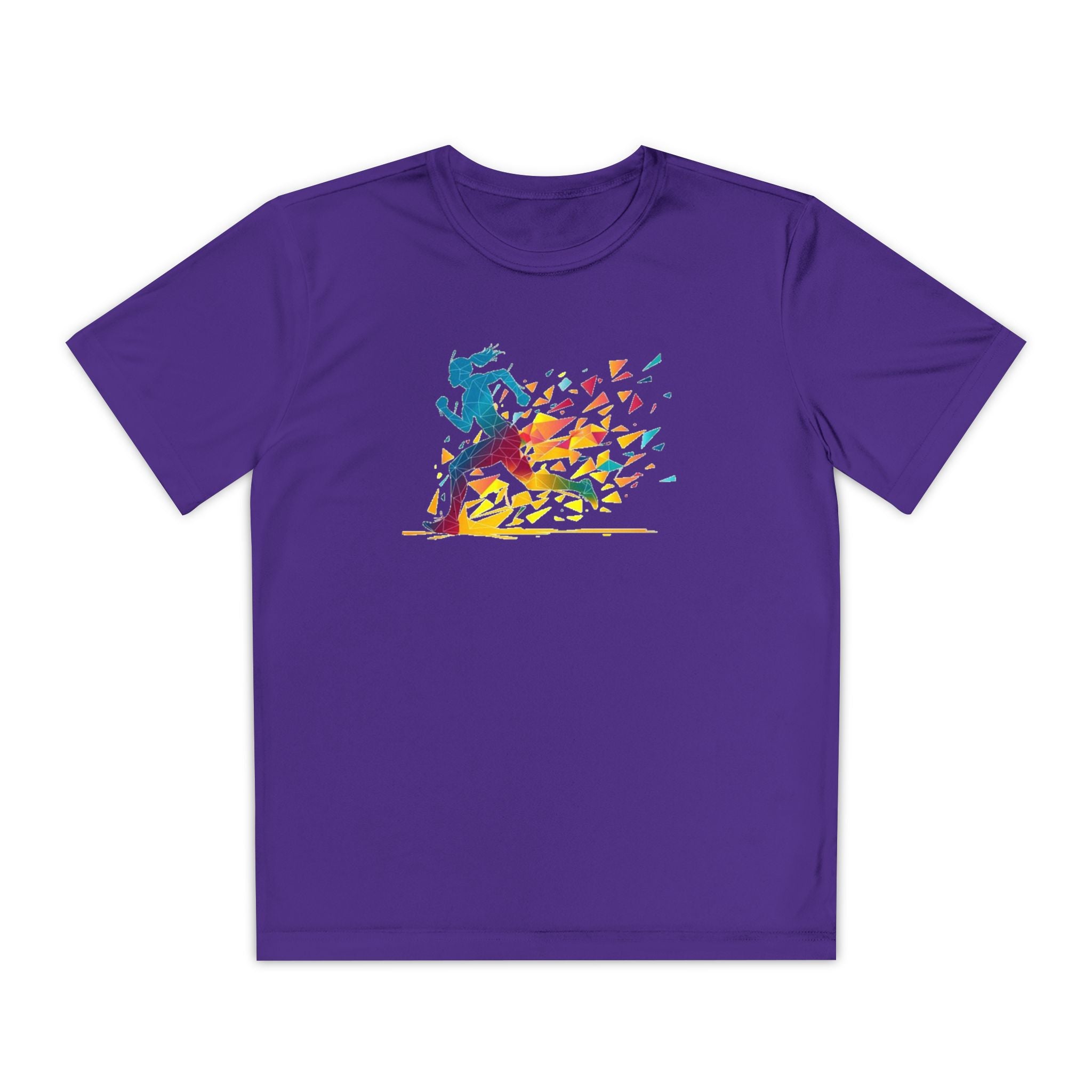 Running Youth T-Shirt Sports Graphic Tee, Cool Athletic Shirt for Kids, Perfect for Sports Events, Team Spirit