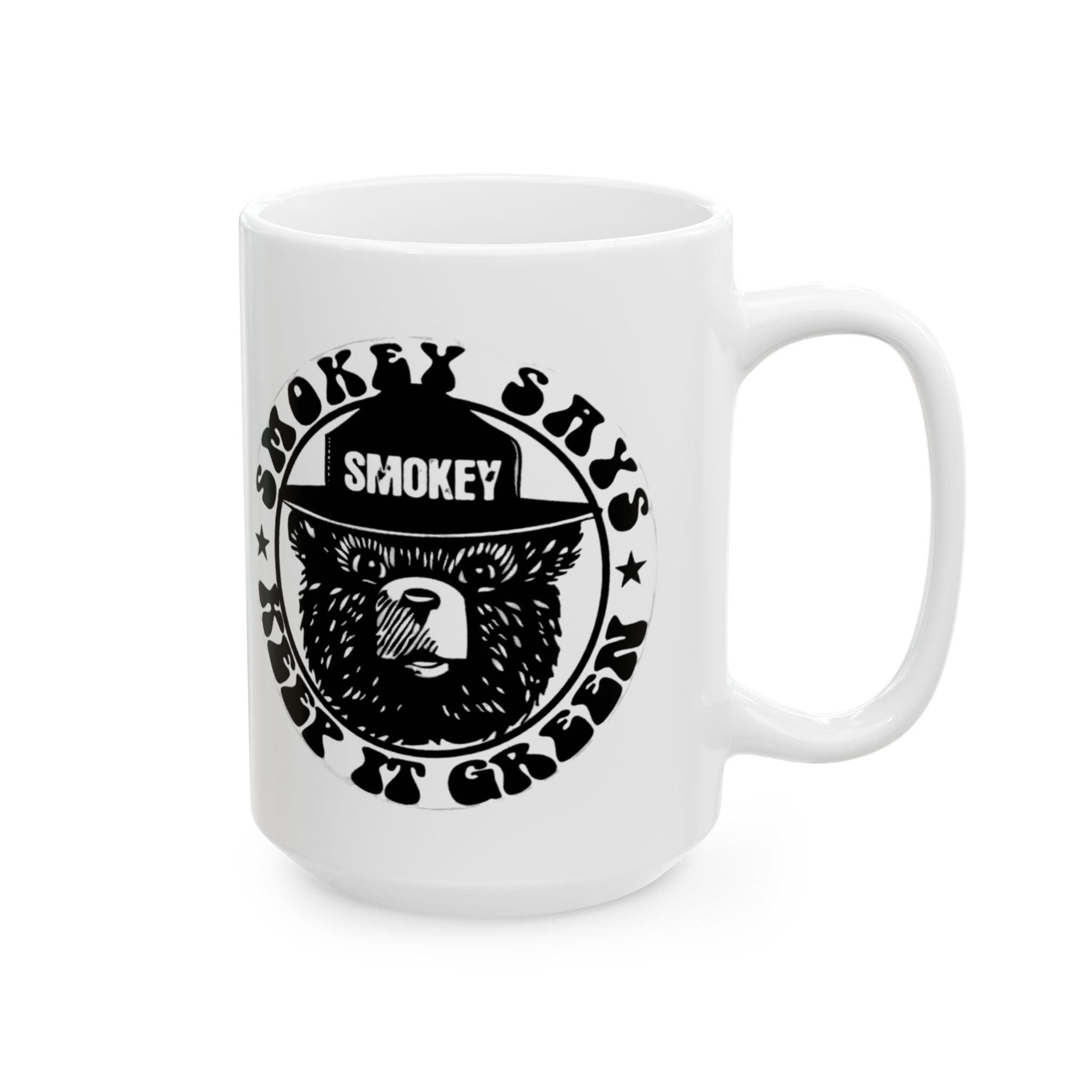 Smokey Bear Firefighter Coffee Mug, Tea Cup, Gift for First Responders, Campfire Enthusiasts, Firefighters Appreciation, Firefighting, Fire