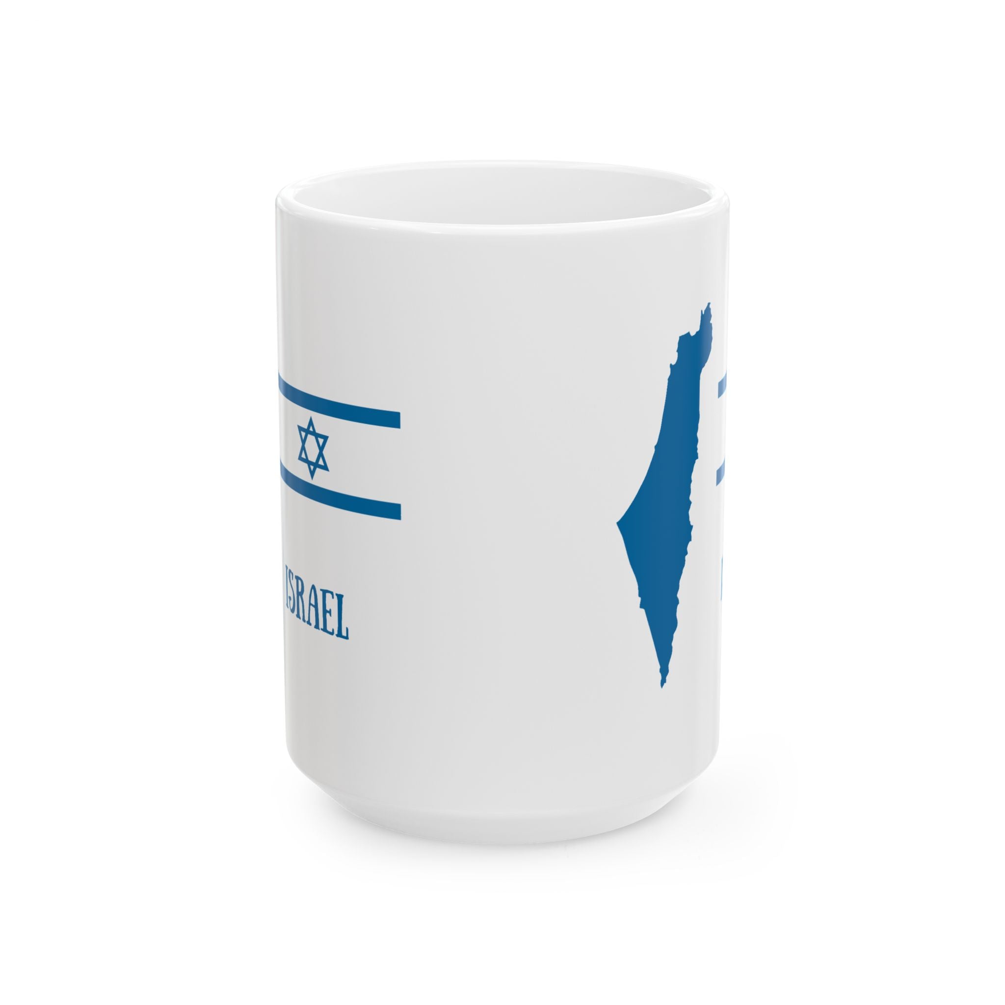 Isreal Patriotic Ceramic Mug, Jewish Pride Tea Cup, Hebrew Flag Coffee Mug, Star of David Nationalistic Mug, Independence Day Tea Mug