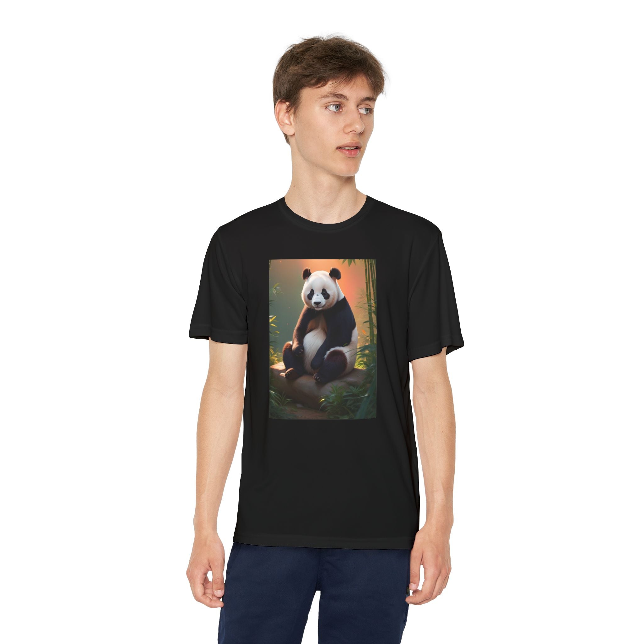 Panda Youth Tee Shirt, Kids Animal Graphic Top, Cute Black and White Tee, Children's Zoo Theme Shirt, Bamboo Bear Shirt, Kid's Nature Gift