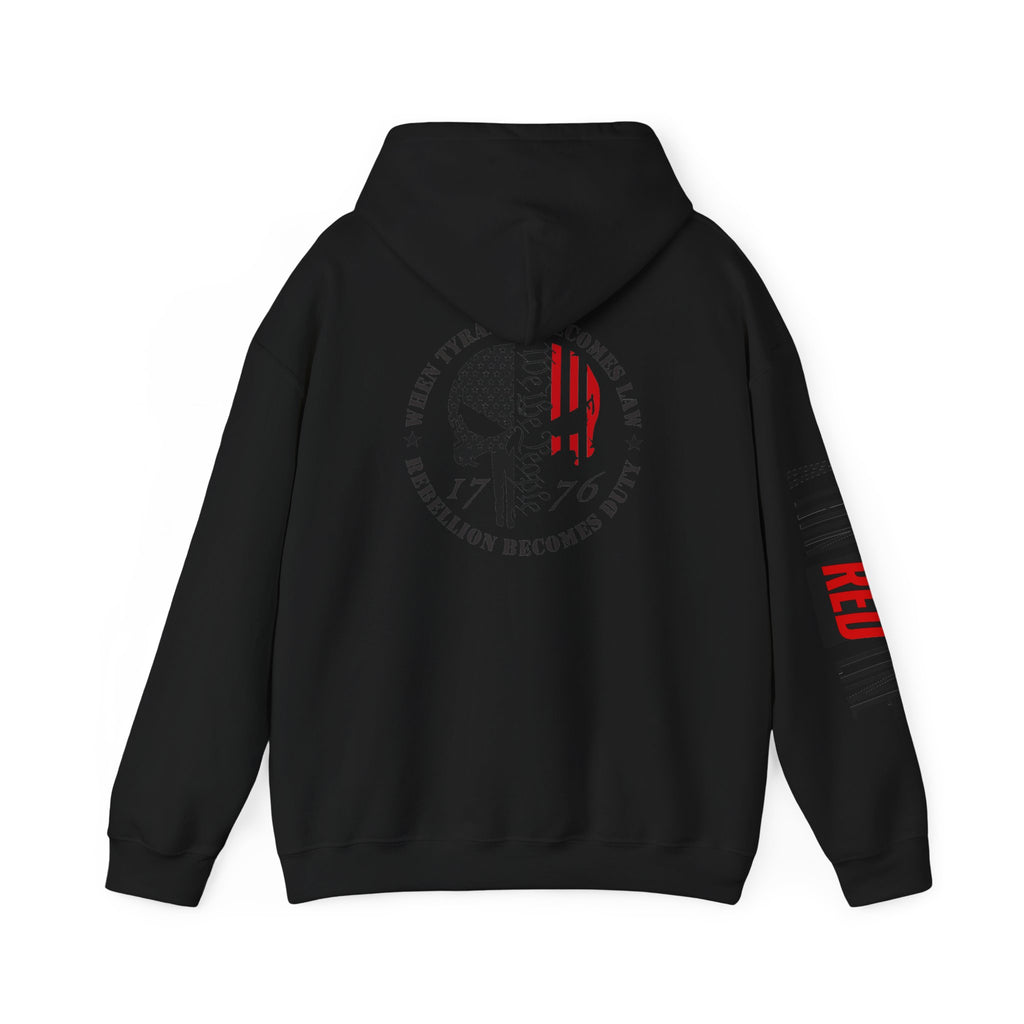 Thin Red Line Firefighter Patriotic Hoodie, Fireman Sweatshirt, First Responder Hoodie, Patriotic Firefighter Pullover, Firefighter Gift,
