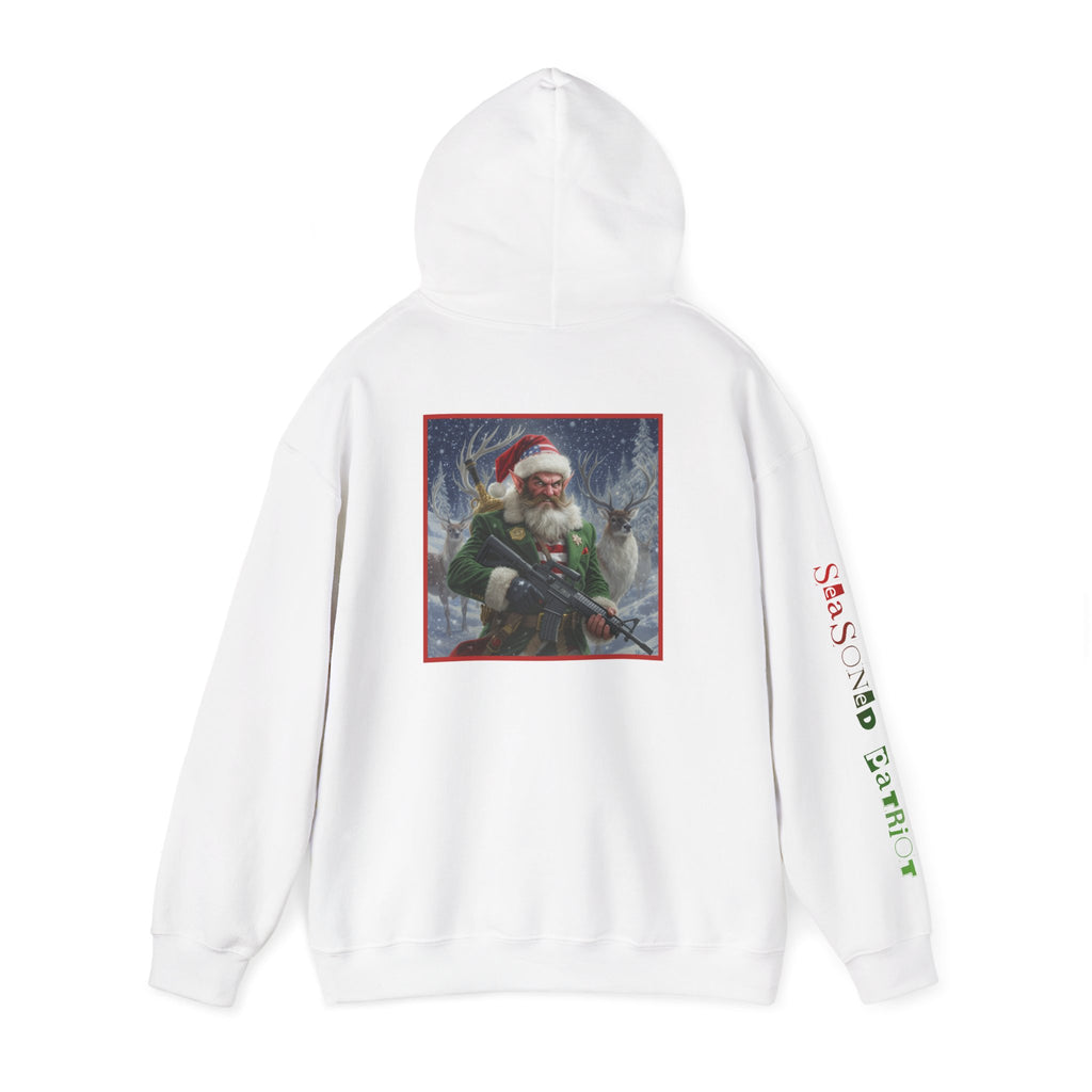 Christmas Elf Patriotic USA Hoodie, Sweatshirt, Unisex Hooded Pullover, Holiday Outerwear, Festive Winter Apparel