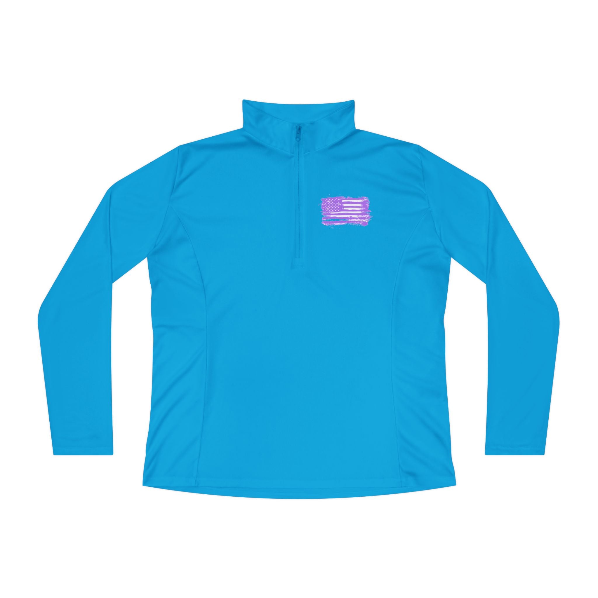 Ladies Quarter-Zip Pullover with Motivational Running Design, Athletic Apparel, Activewear, Sportswear, Fitness Gift, Running Top