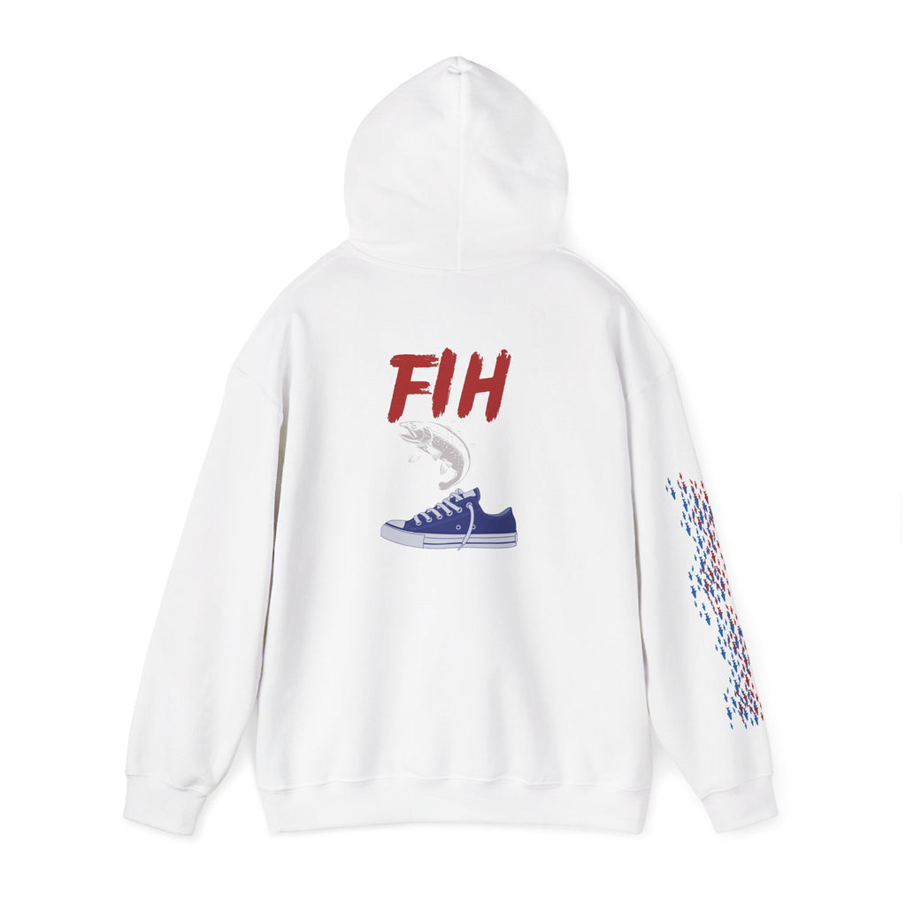 Fishing Patriotic Hoodie, American Flag Sweatshirt, Fisherman Gift, Outdoor Fishing Apparel, USA Pride Jumper
