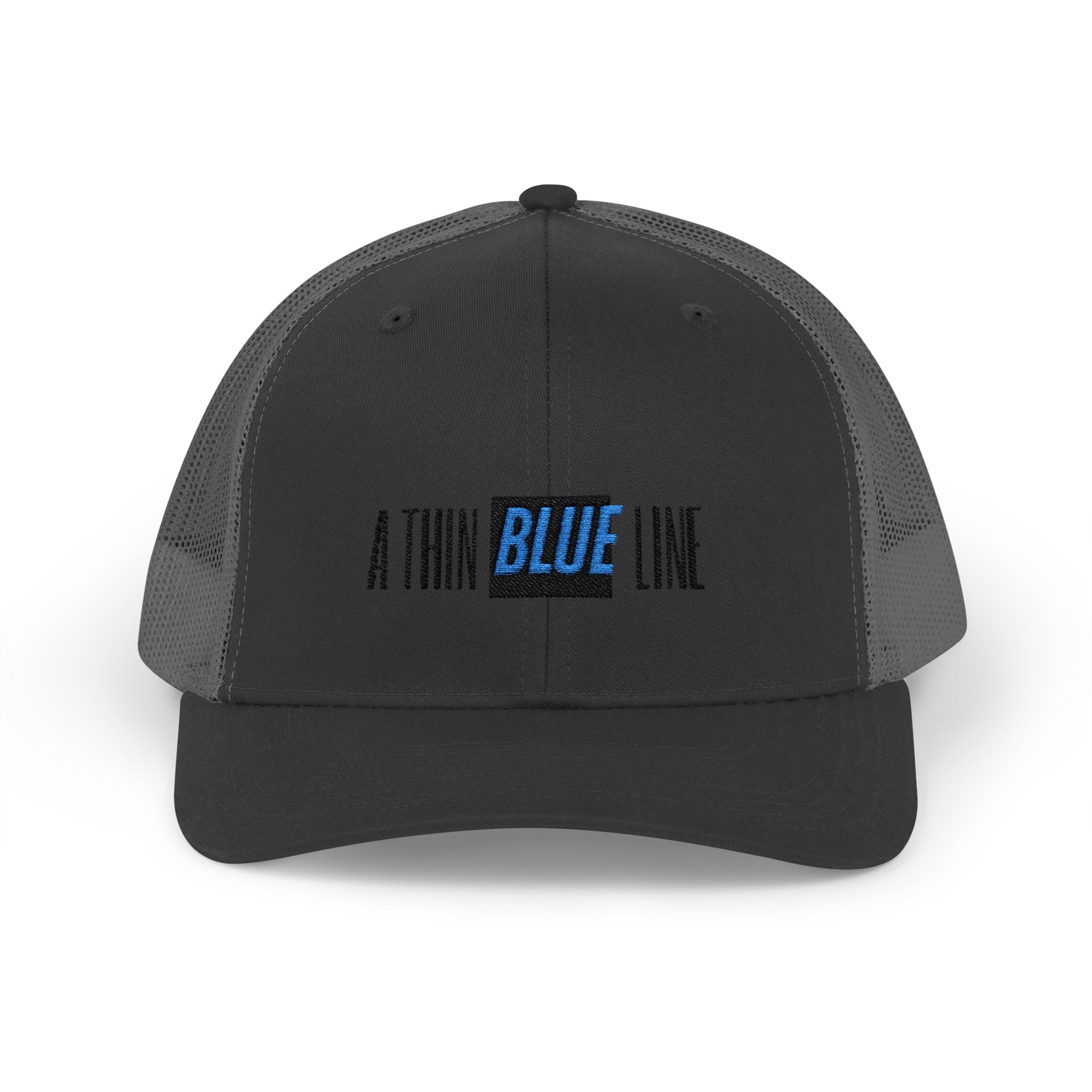 Back The Blue Snapback Trucker Cap with Thin Red Line Design, Ideal for First Responders, Supportive Gifts, Memorials, Everyday Wear