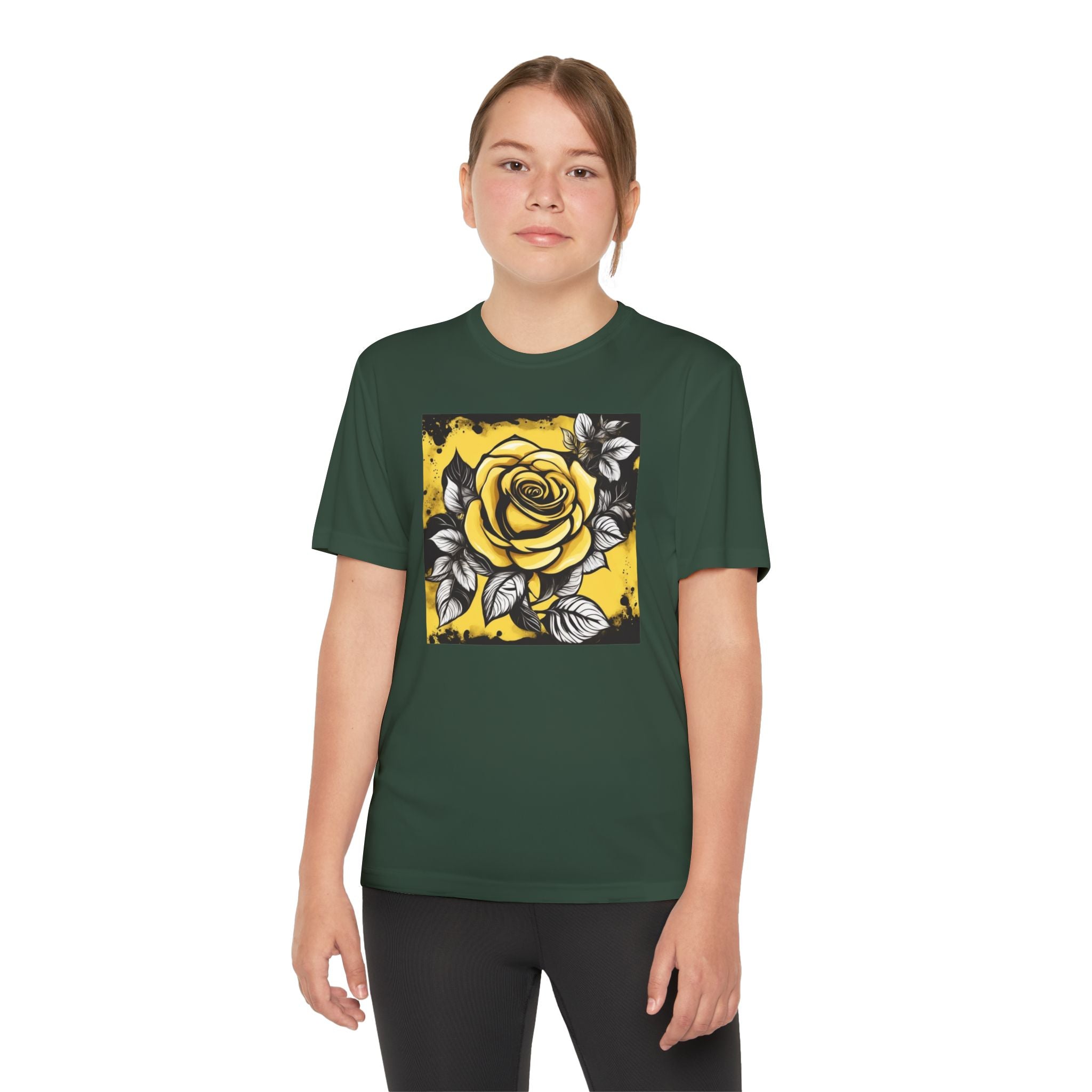 Flower Youth Tshirt, Girls Floral Tee, Kids Spring Shirt, Children's Botanical Top, Teen Blossom T-Shirt