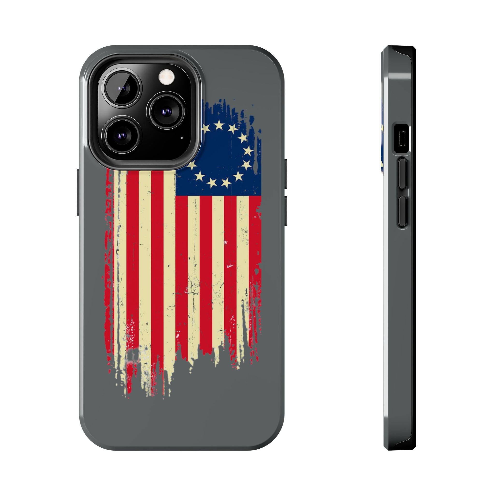 Patriotic Phone Cases with Vintage Flag Design, Tough Case for Independence Day, Memorial Day, 4th of July, Gift for Veterans, USA Pride