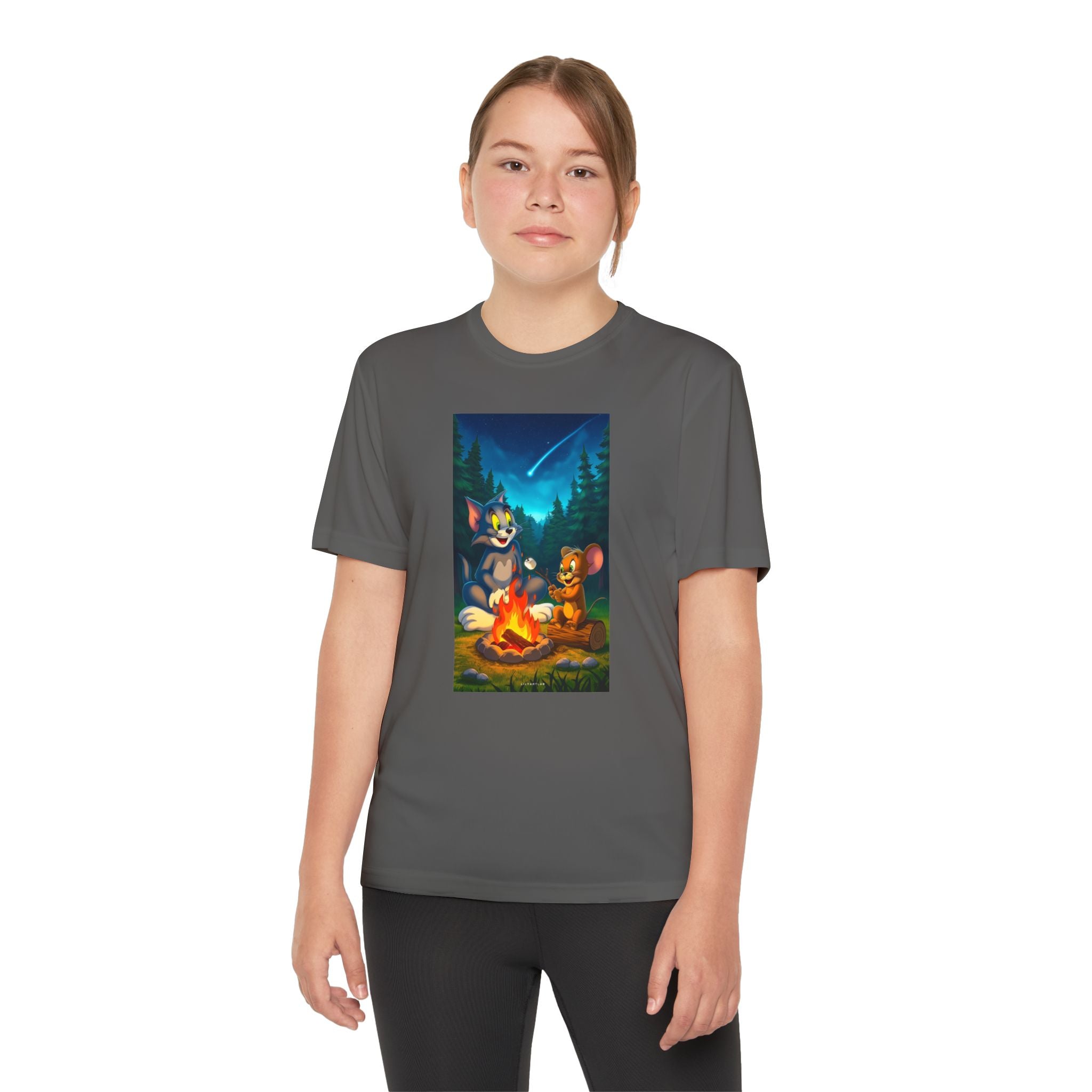Youth Competitor Tee with Tom And Jerry design, Cartoon Graphic Kid's T-Shirt, Kids Tee, Children's Clothing, Funny Tee for Boys and Girls