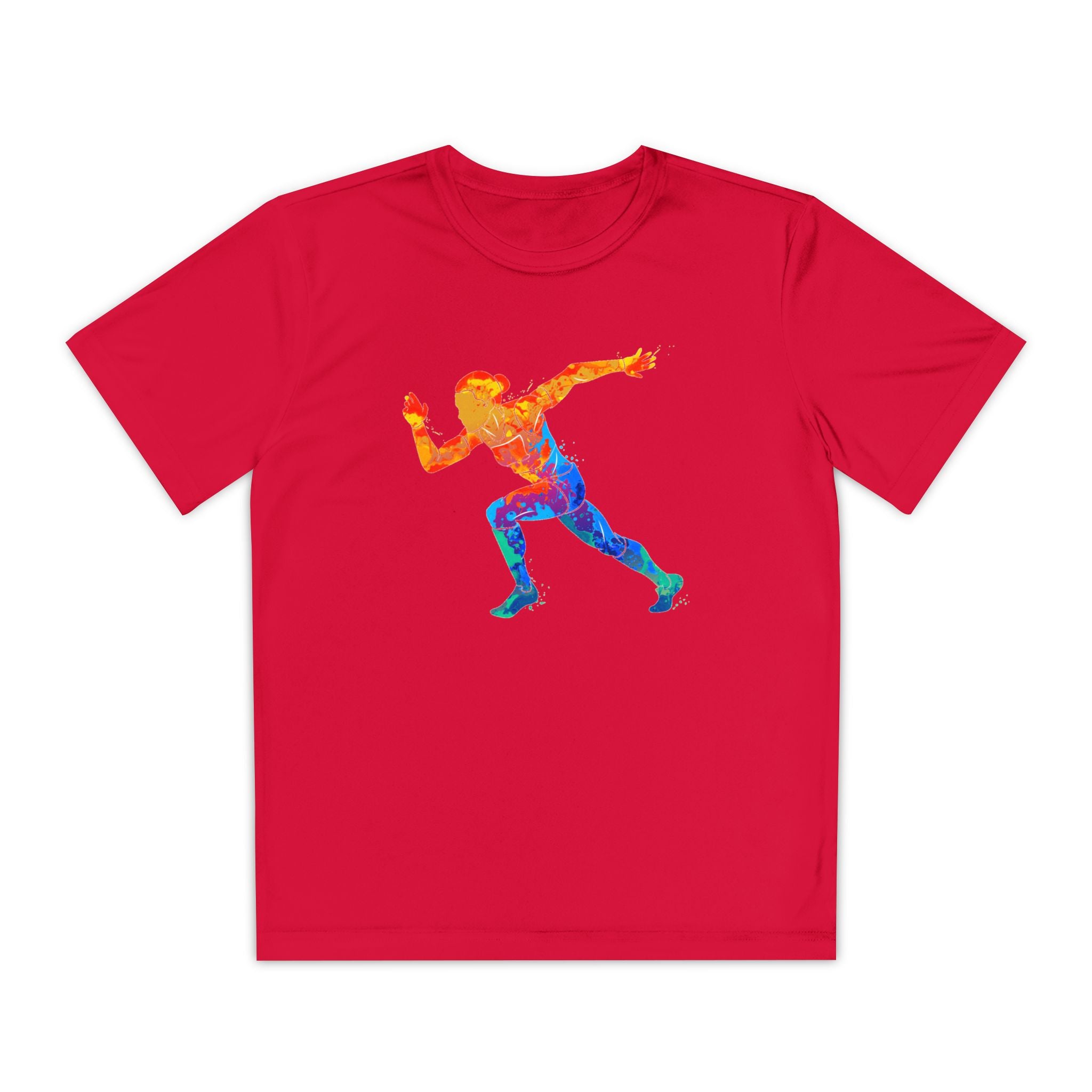 Running Youth T-Shirt Sports Graphic Tee, Cool Athletic Shirt for Kids, Perfect for Sports Events, Team Spirit