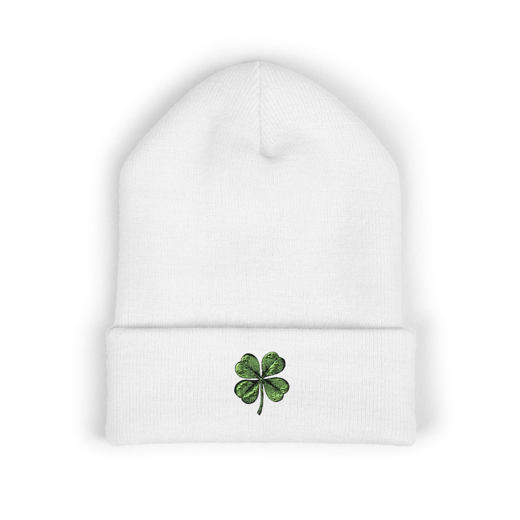 St. Patrick's Day 4-Leaf Clover Embroidered Beanie