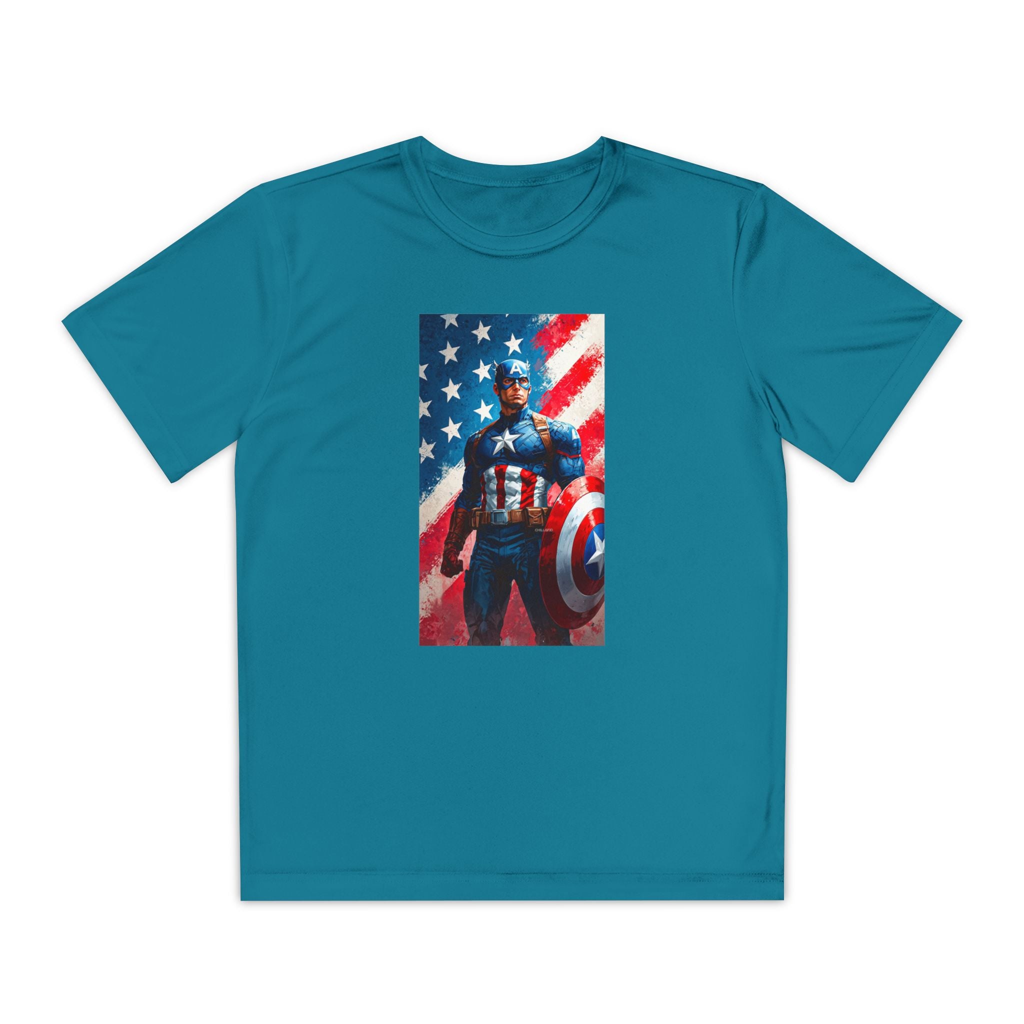 Captain America Superhero Marvel Patriotic, Kids Graphic T-Shirt, Boys Hero Top, Girls Comic Book Clothing, Birthday