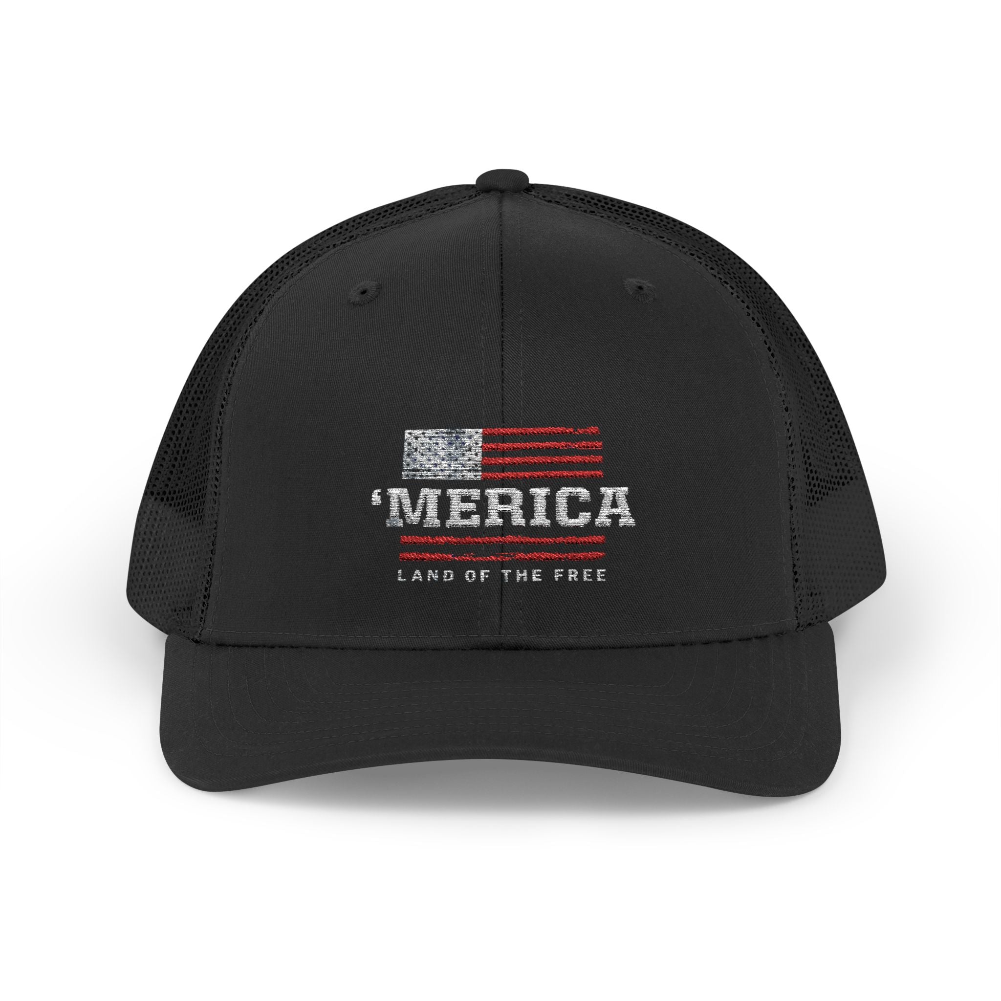 Merica Patriotic Snapback Trucker Cap with Thin Red Line Design, Ideal for First Responders, Supportive Gifts, Memorials, Everyday Wear