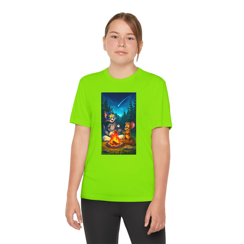 Youth Competitor Tee with Tom And Jerry design, Cartoon Graphic Kid's T-Shirt, Kids Tee, Children's Clothing, Funny Tee for Boys and Girls